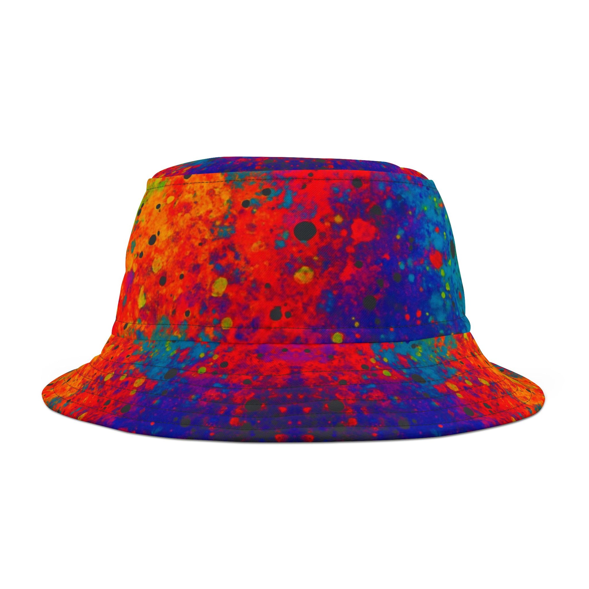 INFERNO Color Splash Bucket Hat in Neon Rainbow Print | Reversible Festival Hat for Men & Women | Bold Summer Streetwear