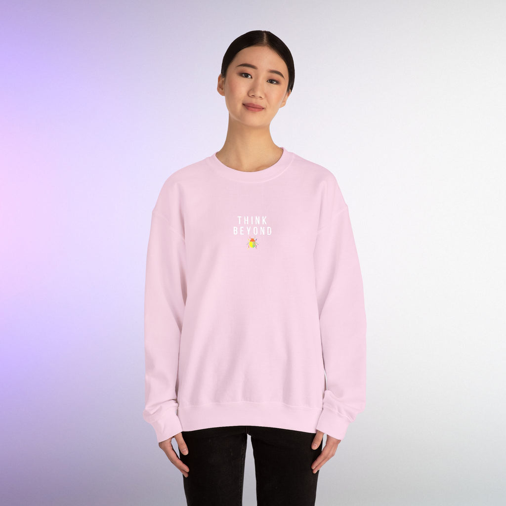 Think Beyond Embroidered Sweatshirt | Minimal Motivational Crewneck, Premium Unisex Embroidery, Thoughtful Streetwear