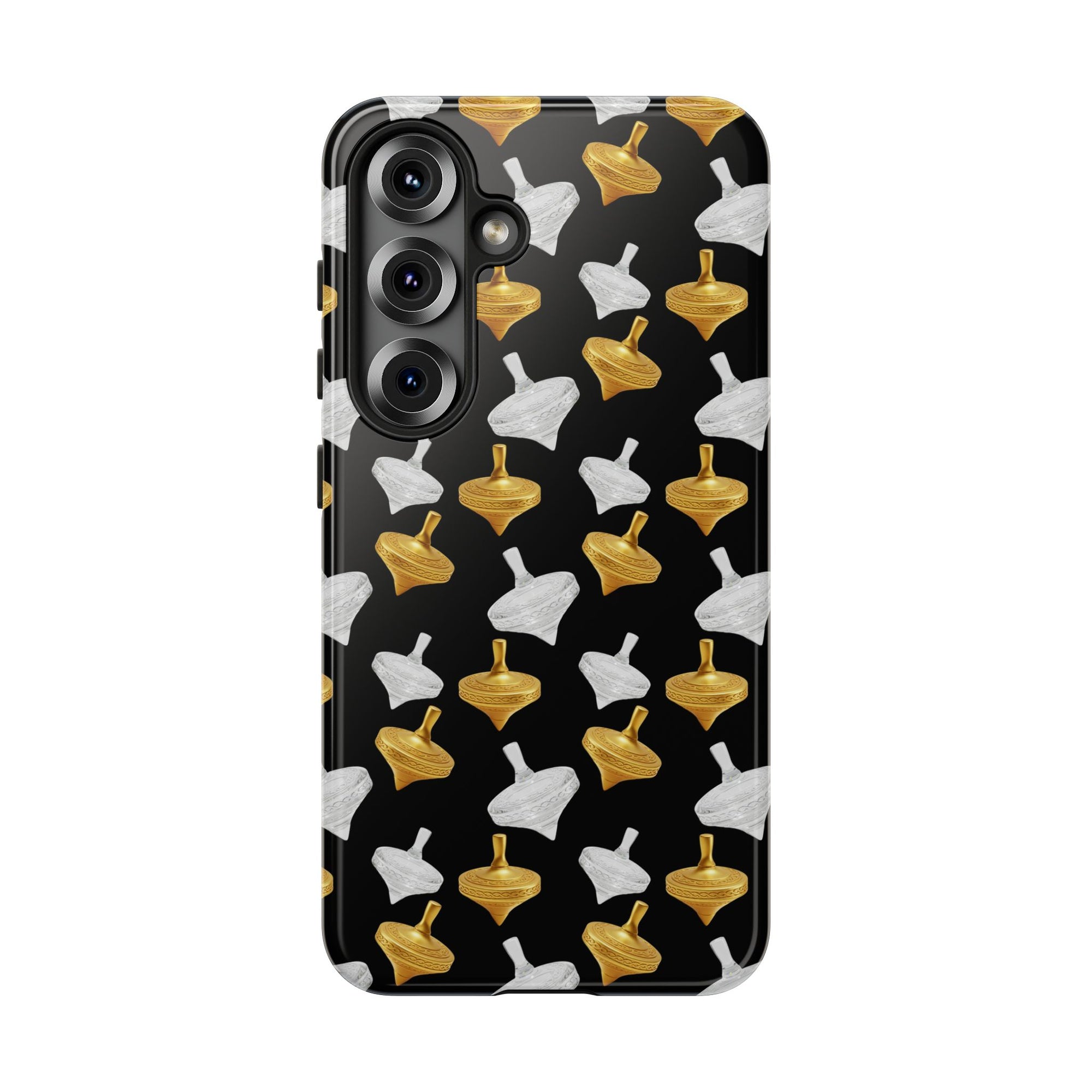 Golden Spin Pattern Tough Phone Cases – Minimalist Art Design | Protective iPhone, Samsung & Pixel Cover
