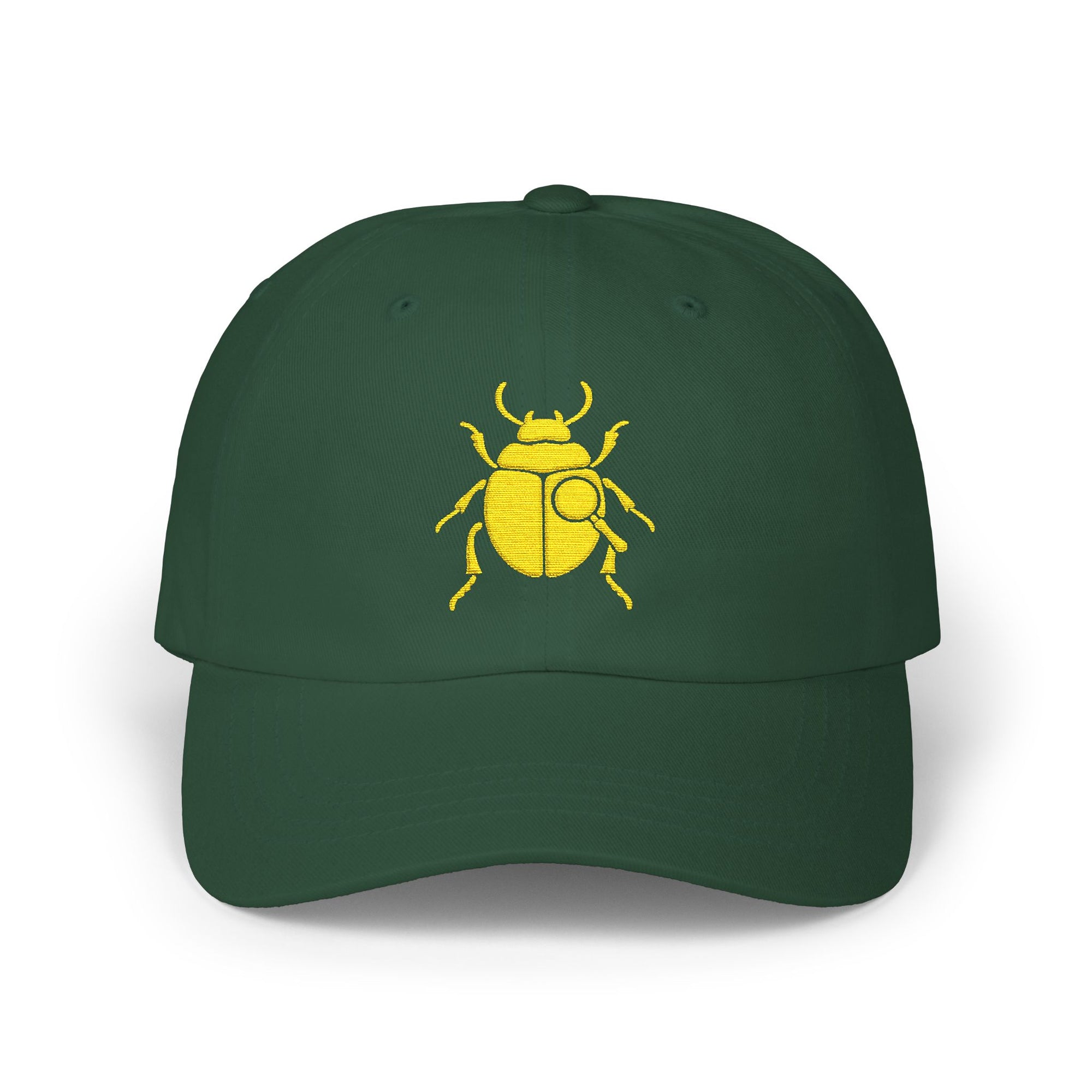 Classic Unisex Dad Cap with Gold Beetle Embroidery – Retro Bug Design, Cool Streetwear Golden Insect Aesthetic Cap