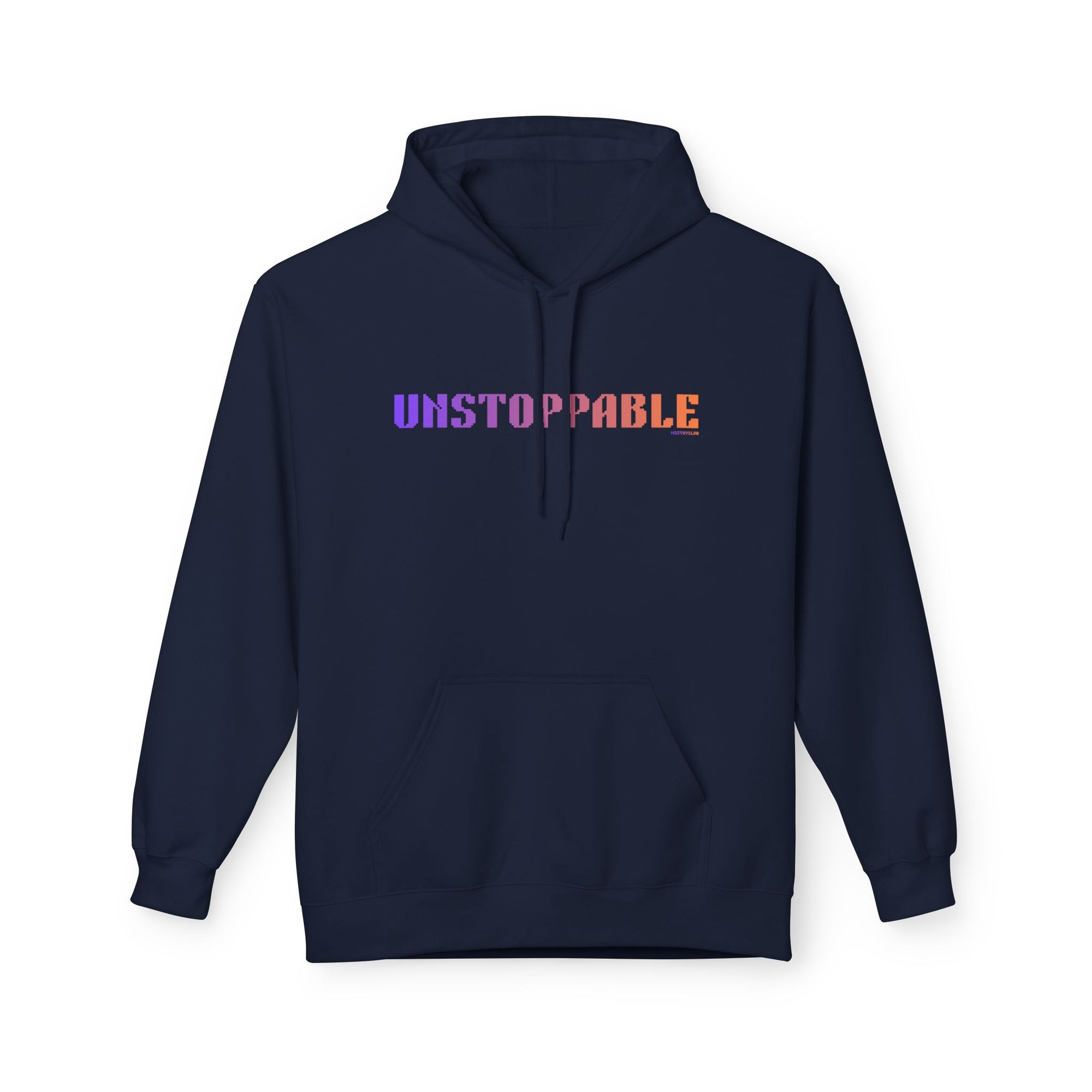 Unstoppable Bold Big Quote Hoodie | Bold Colorful Print Retro Graphic Pullover