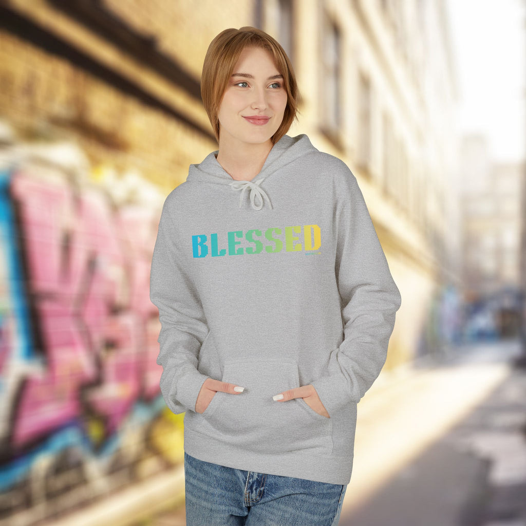 Blessed Big Quote Hoodie | Bold Colorful Print Grateful Retro Graphic Pullover