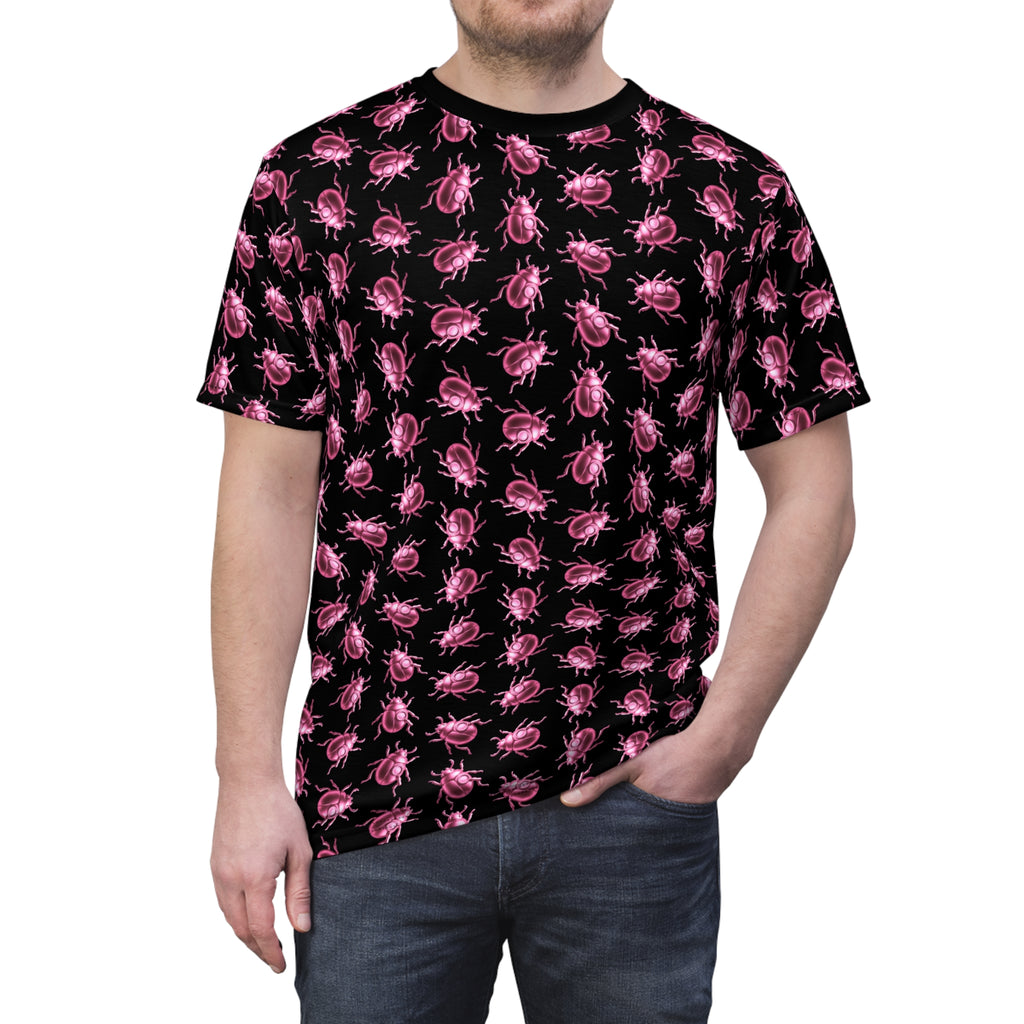 Beetle Neon Pink Color Pop All Over Print T Shirt For Men & Women