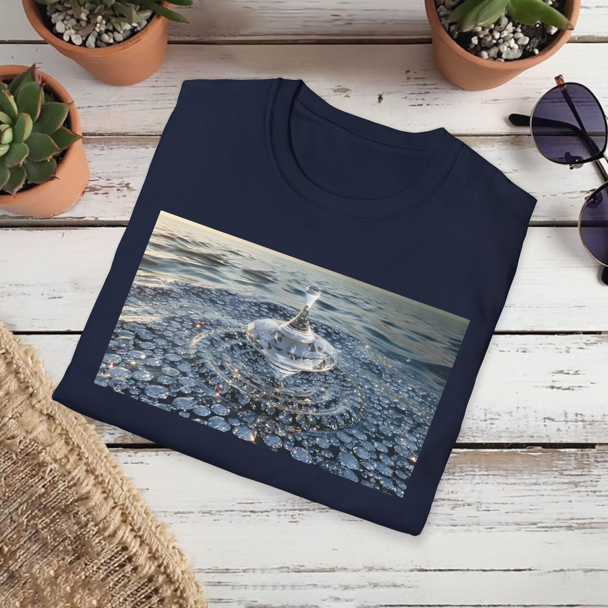 Crystal Spin T-Shirt – Diamond Spinning Top Art | Sparkle & Balance Graphic Tee