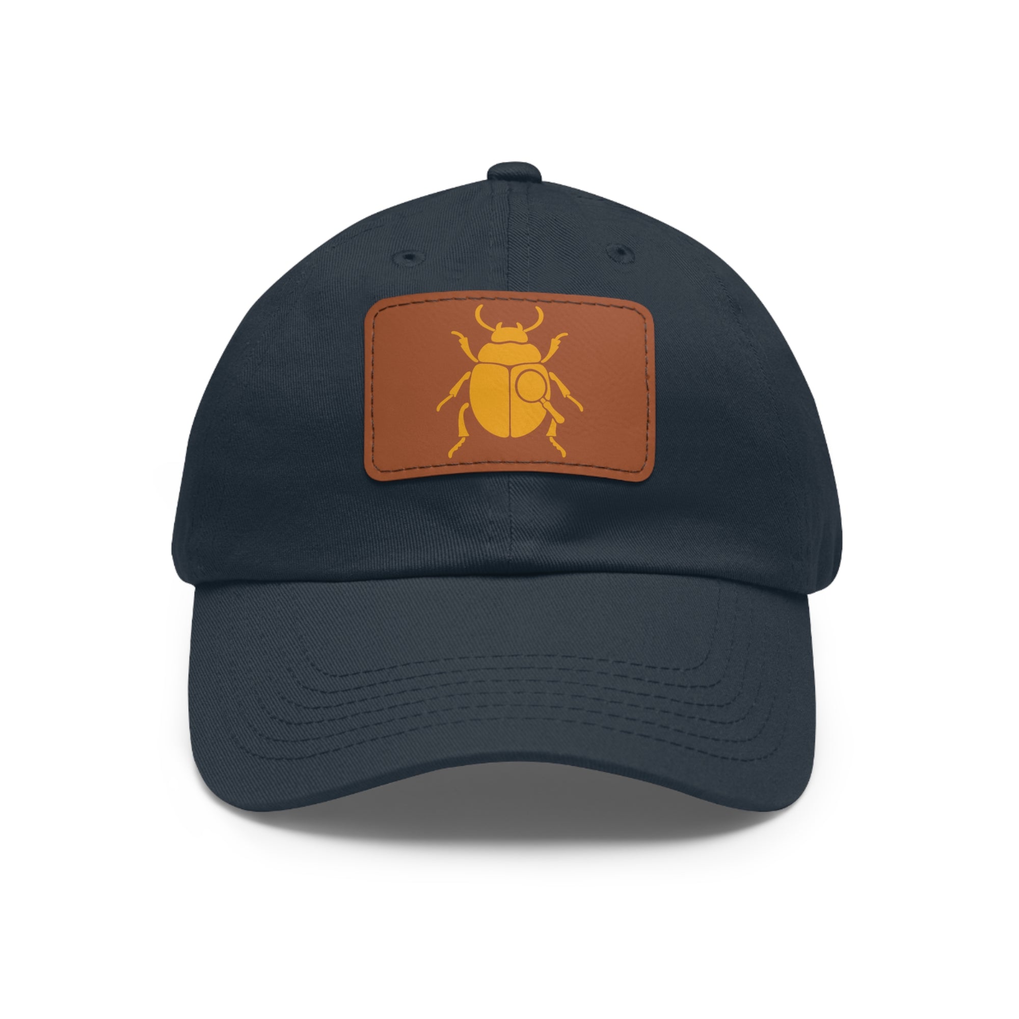 Golden Beetle - Dad Hat with Leather Patch (Rectangle)