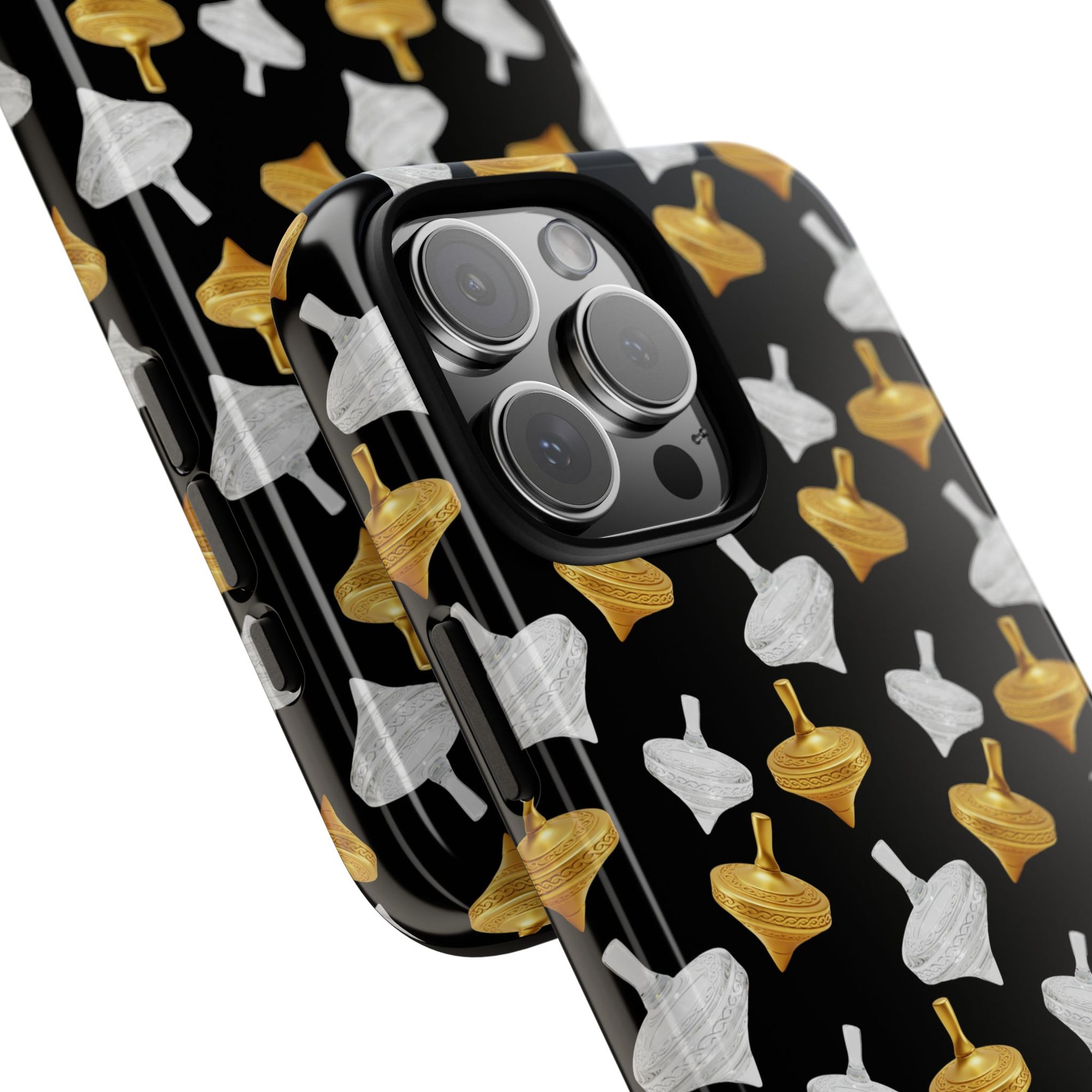 Golden Spin Pattern Tough Phone Cases – Minimalist Art Design | Protective iPhone, Samsung & Pixel Cover