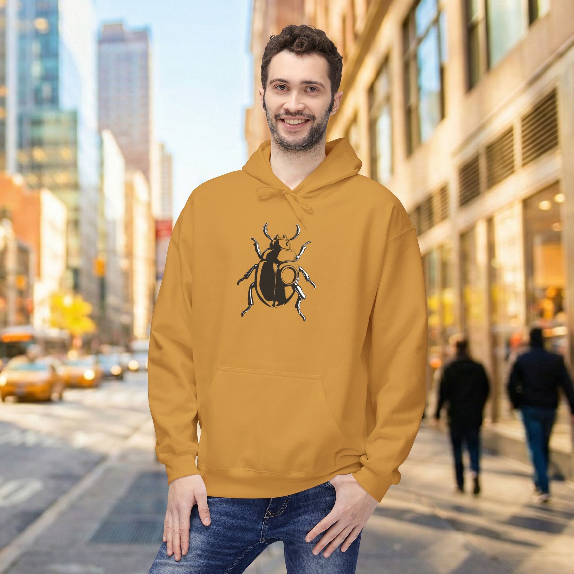 Beetle Graphic Hoodie Minimalist Insect Nature-Inspired Elegant Hoodie