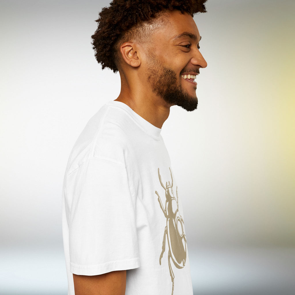 Minimal Beetle T Shirt Neutral Pastel Graphic | Insect Art Tee | Modern Scarab Ilustration Shirt | Unisex Graphic Tee For Men Or Women