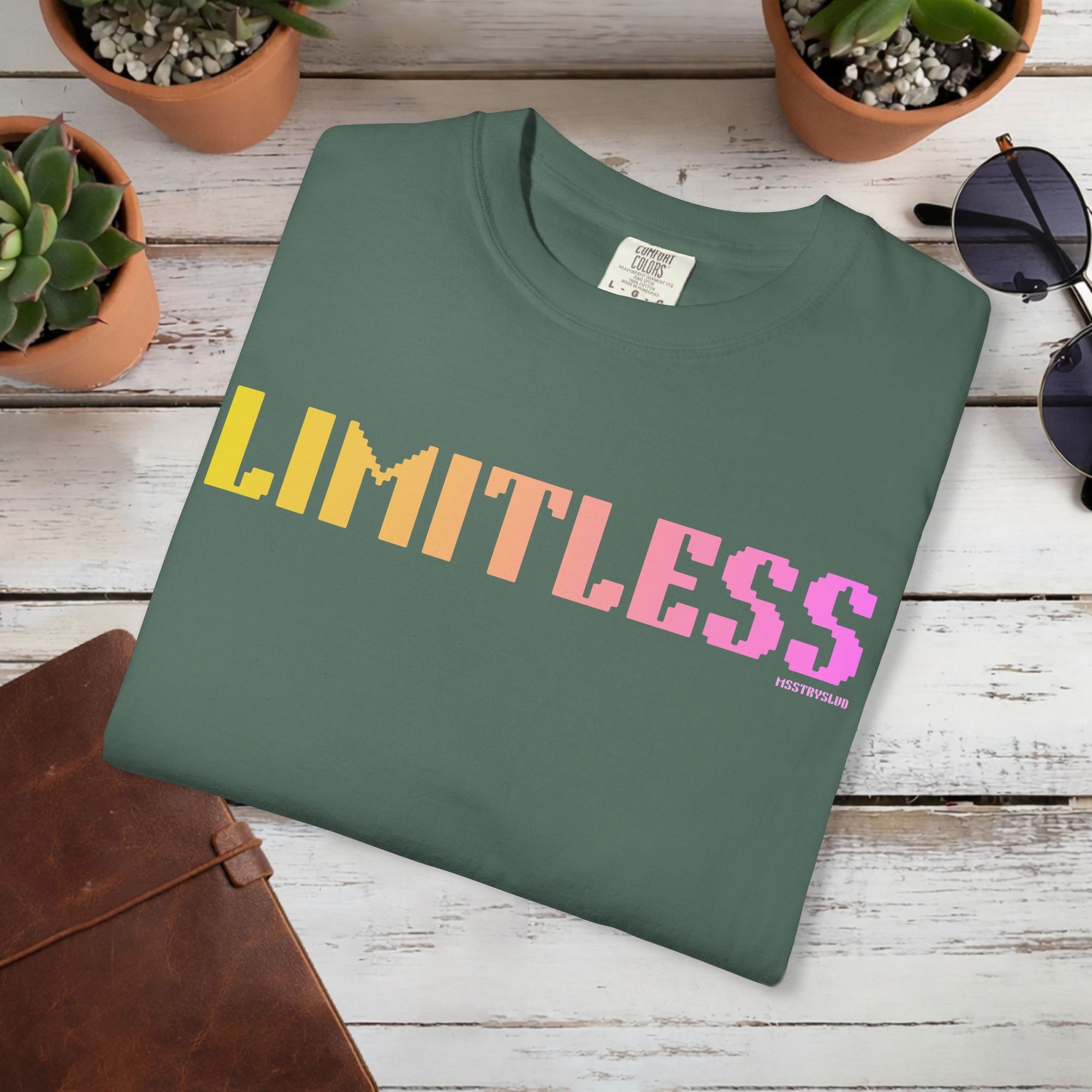 LIMITLESS Graphic T Shirt Aesthetic Streetwear Tee, Unisex Minimal Typography Shirt, Pastel Fashion Top