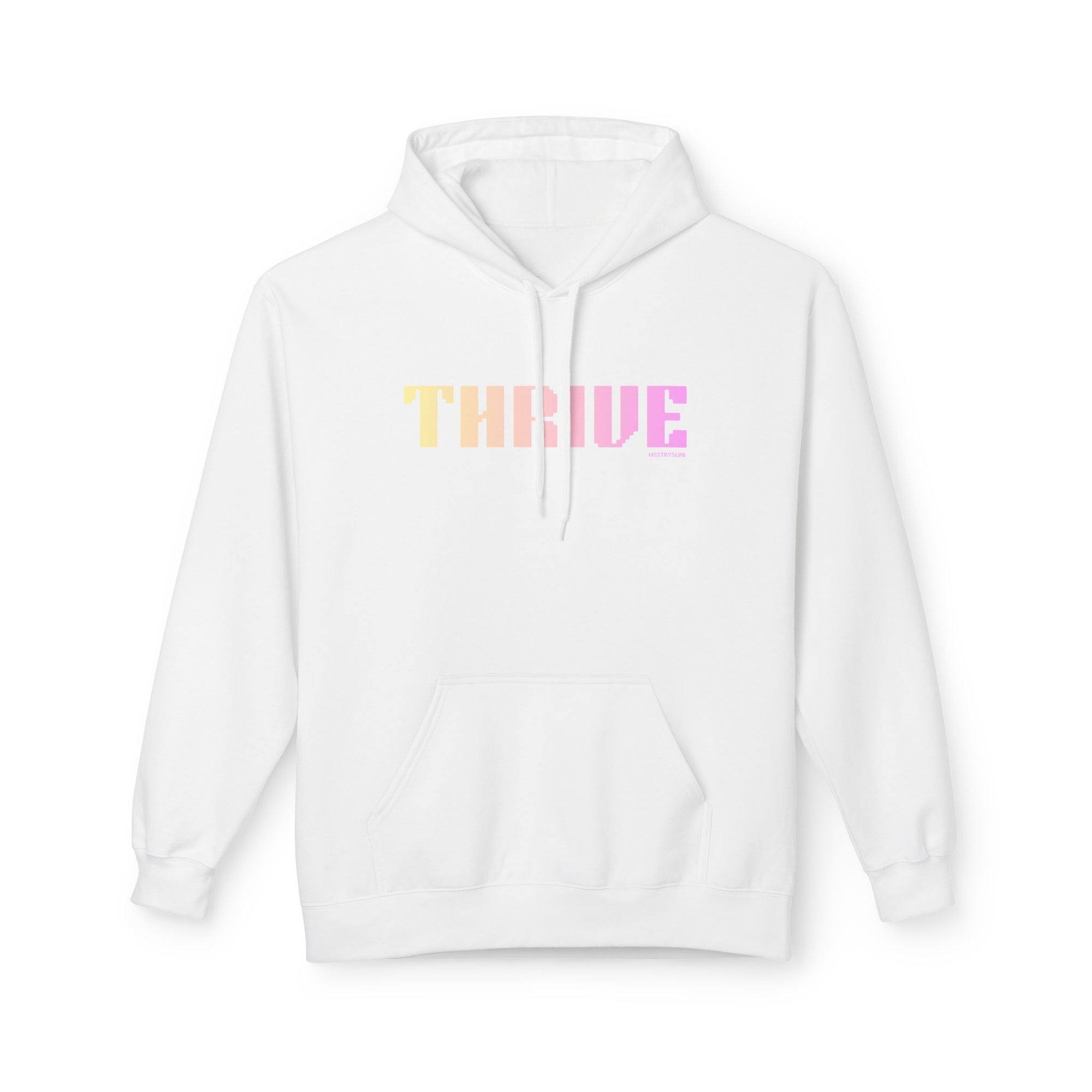 Thrive Bold Big Quote Hoodie | Positive Colorful Print Retro Graphic Pullover