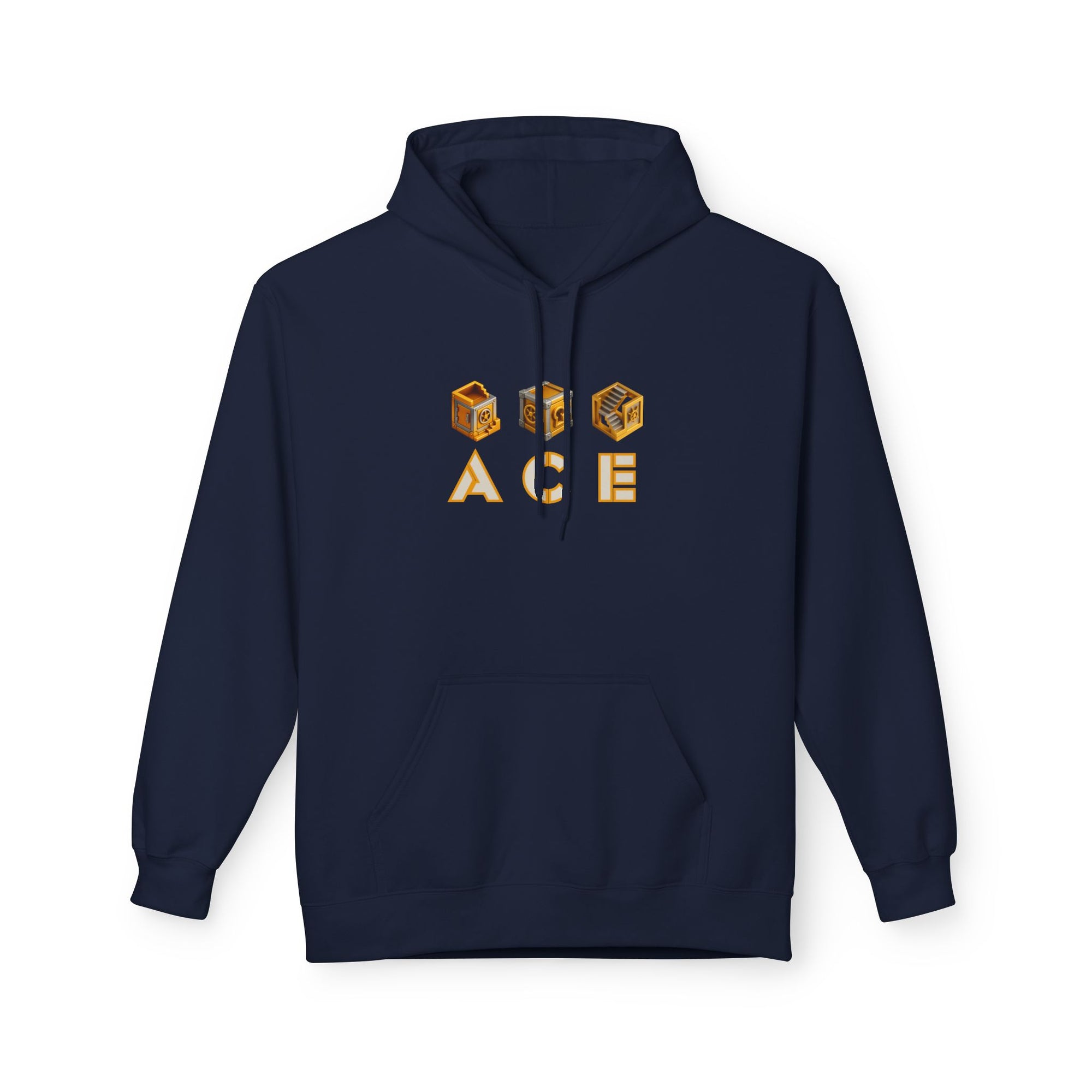 ACE Vault Hoodie – Gaming Puzzle Vault Icon Design, Retro Gamer Graphic Hoodie