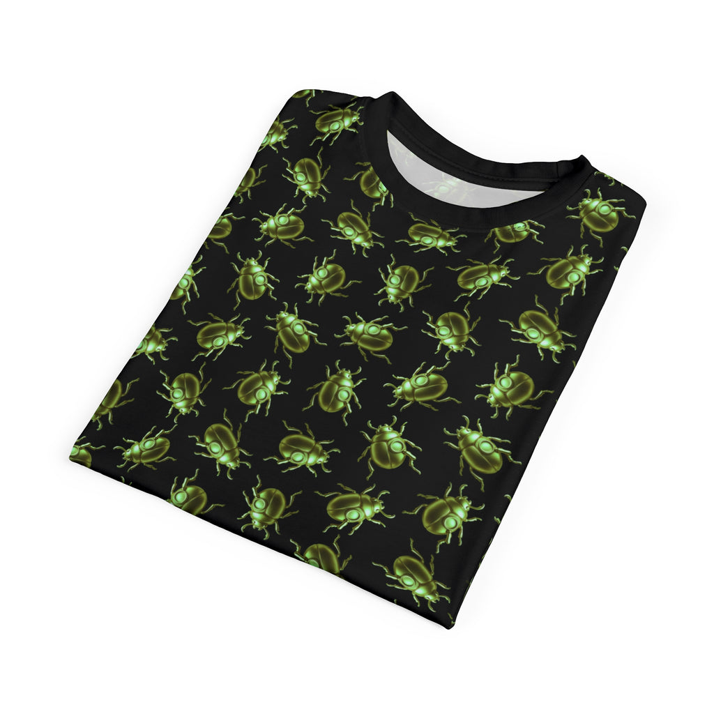 Beetle Neon Green Color Pop All Over Print T Shirt For Men & Women