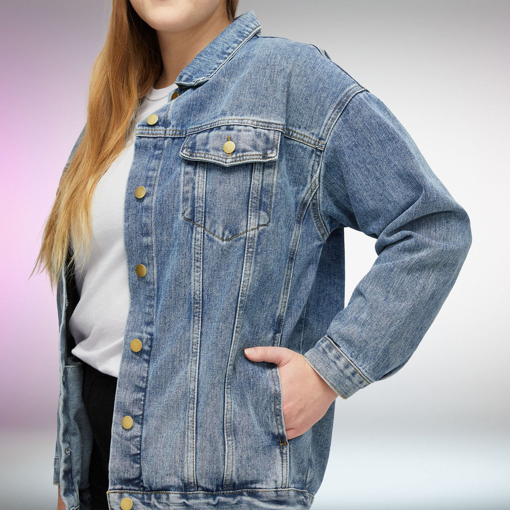 Women Beetle Back Denim Jacket For Her | Graphic Insect Art Jean Jacket | Unisex Statement Outerwear | Mystery Bold Aesthetic Streetwear