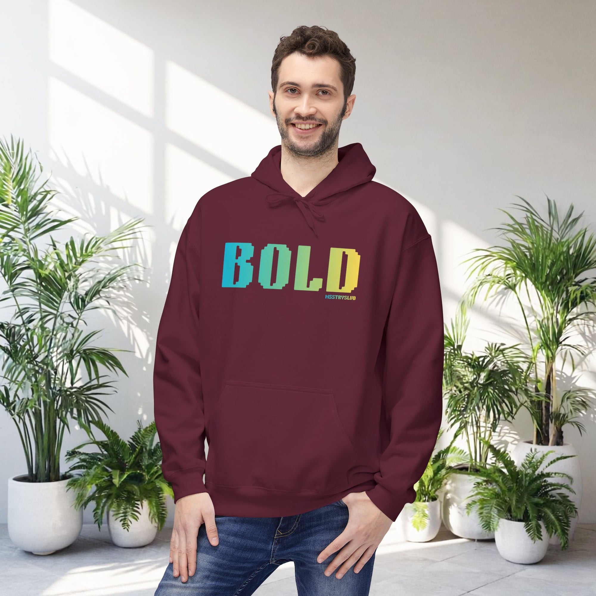 Bold Big Quote Hoodie | Bold Colorful Print Retro Graphic Pullover