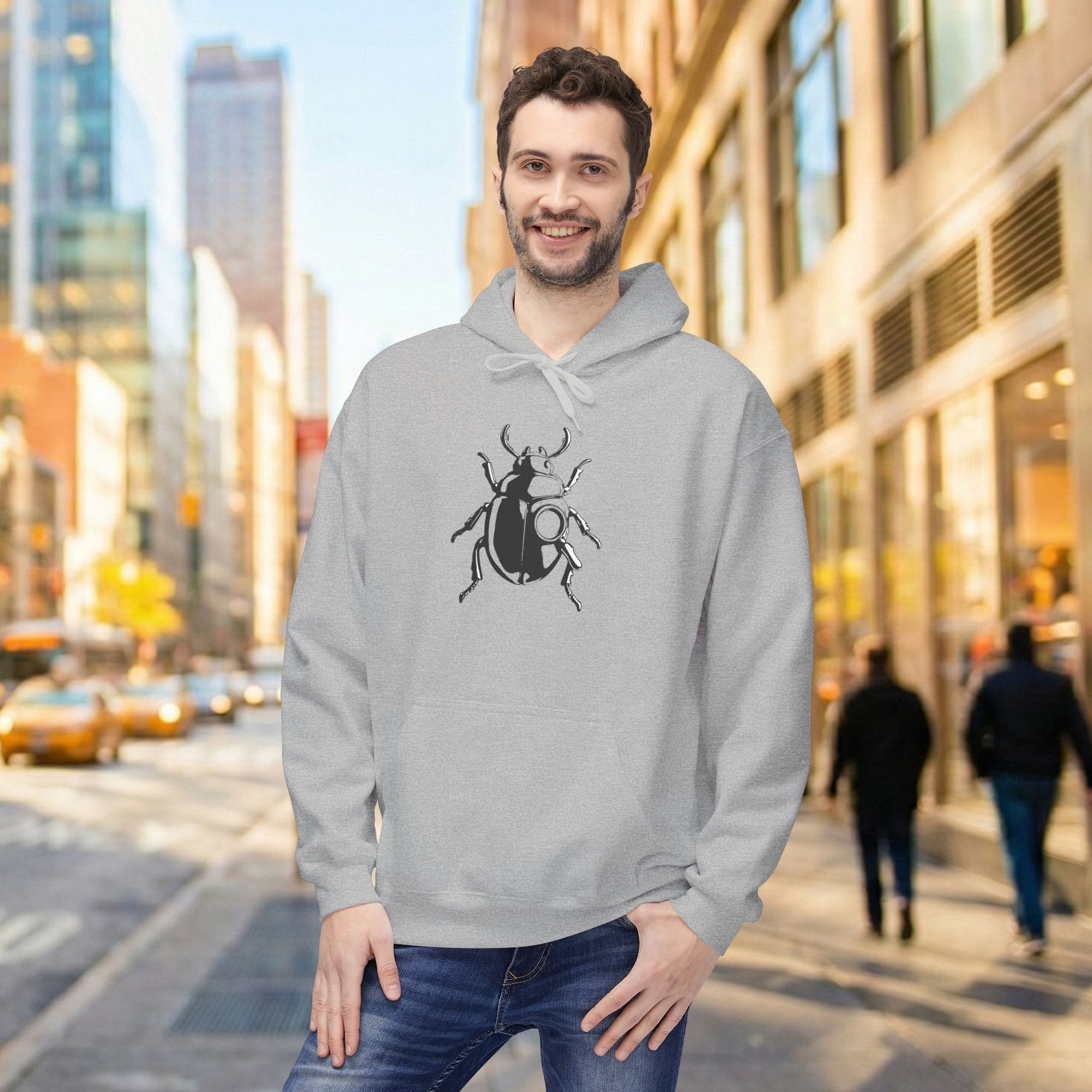 Beetle Graphic Hoodie Minimalist Insect Nature-Inspired Elegant Hoodie