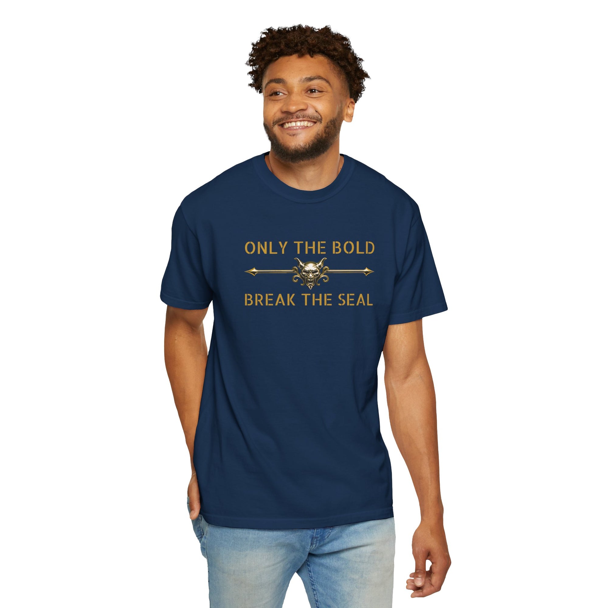 Only the Bold Break the Seal T-Shirt – MSSTRYSLVD® Gold Vault Edition | Dark Fantasy Streetwear for Fearless Players