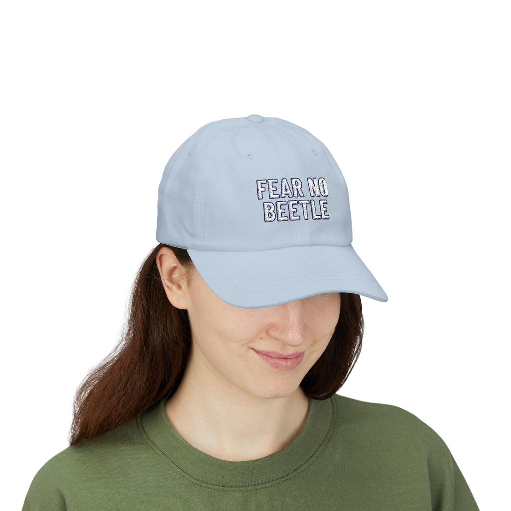 FEAR NO BEETLE Cap | Funny Embroidered Dad Hat Insect Humor Gift Baseball Cap