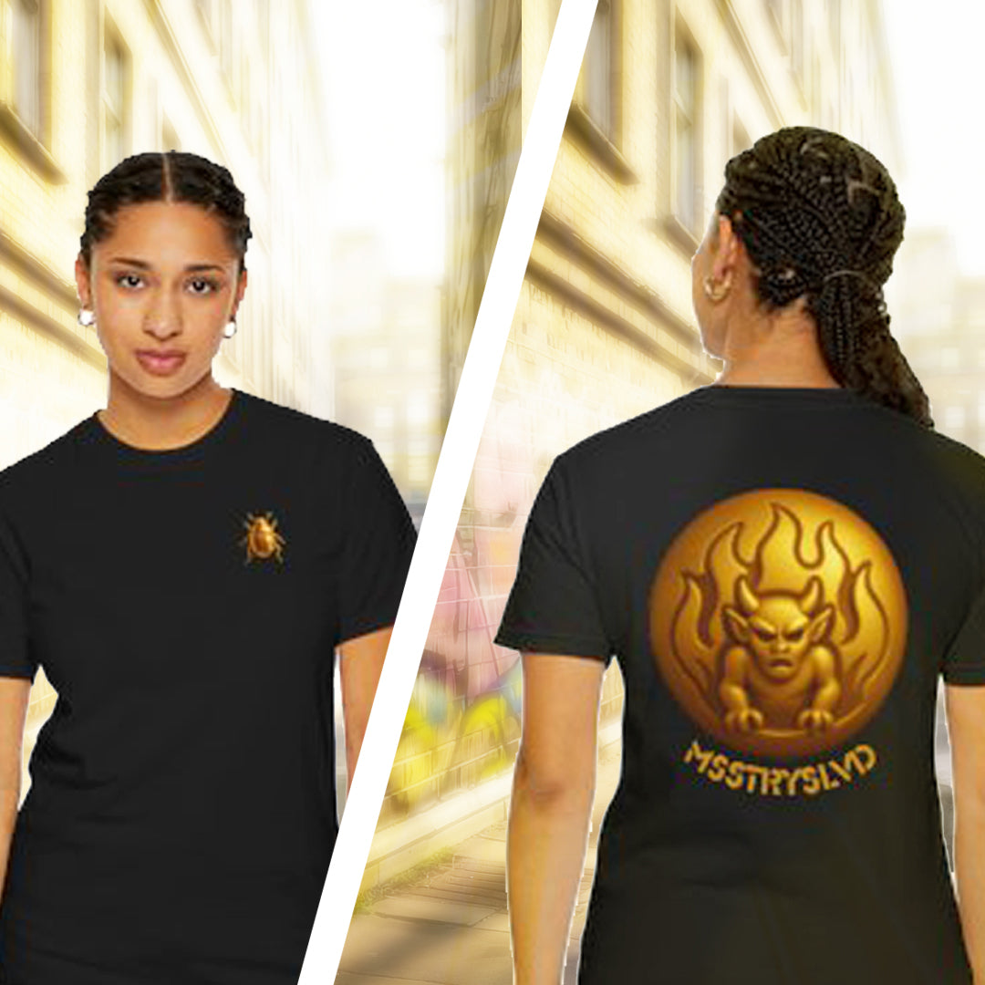 “GARGOYLE V1” Graphic T-Shirt – Golden Beetle Vault Rush Streetwear Edition For Men & Women