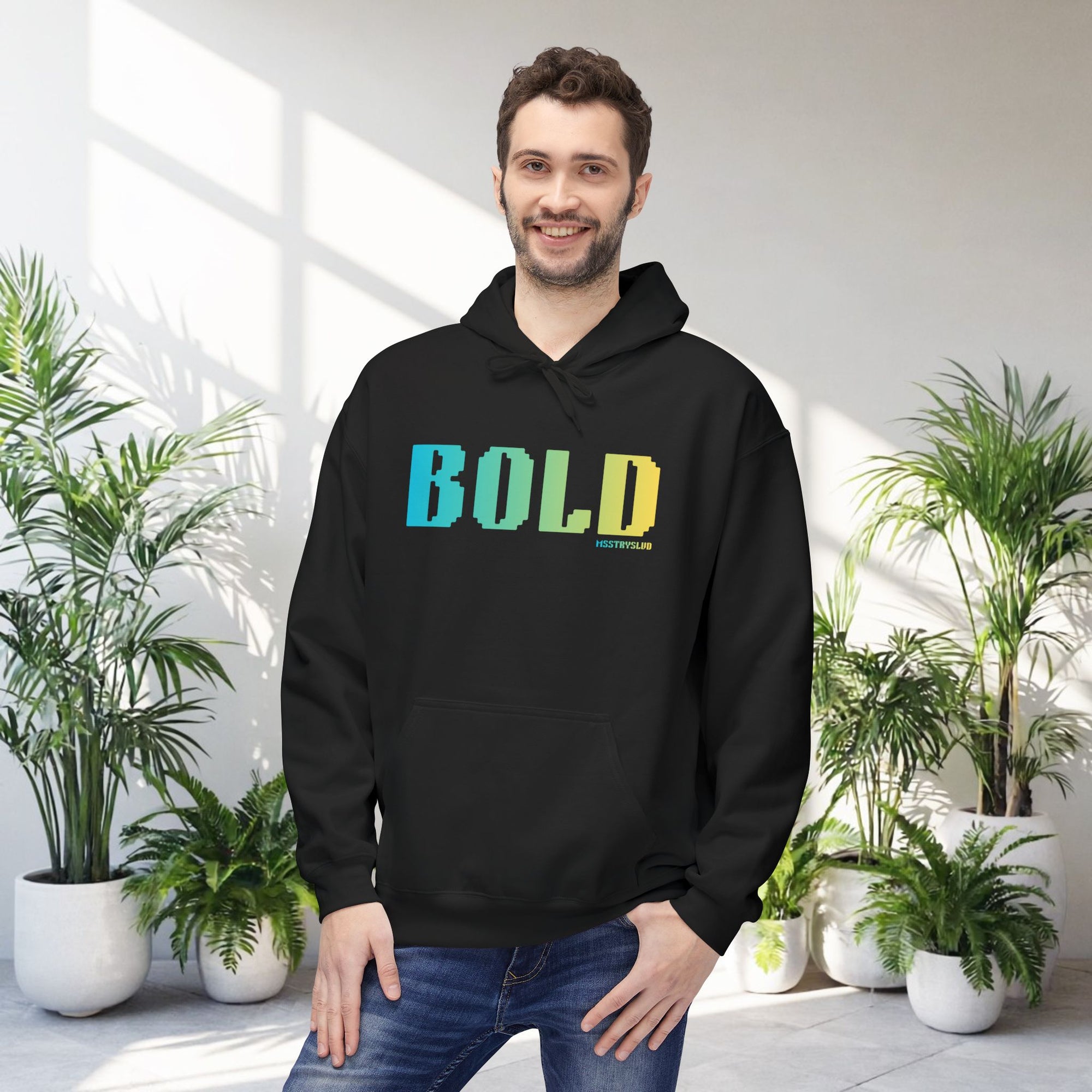 Bold Big Quote Hoodie | Bold Colorful Print Retro Graphic Pullover