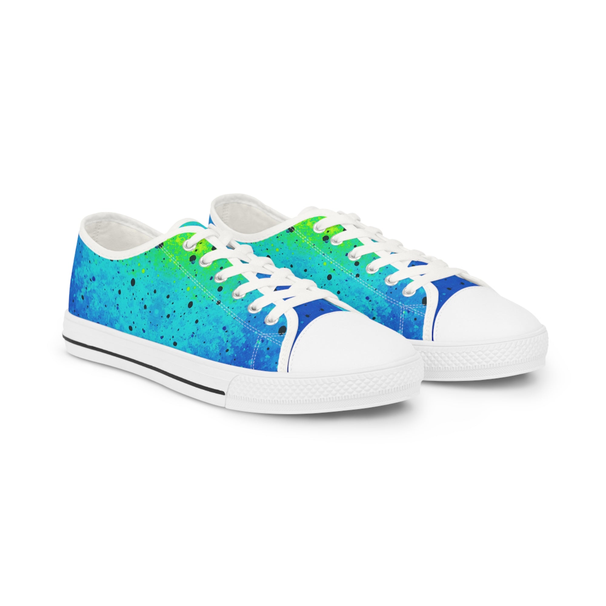 “AQUA V1” Unisex Low Top Sneakers – Color Gradient Graffiti Streetwear Edition, Men & Women