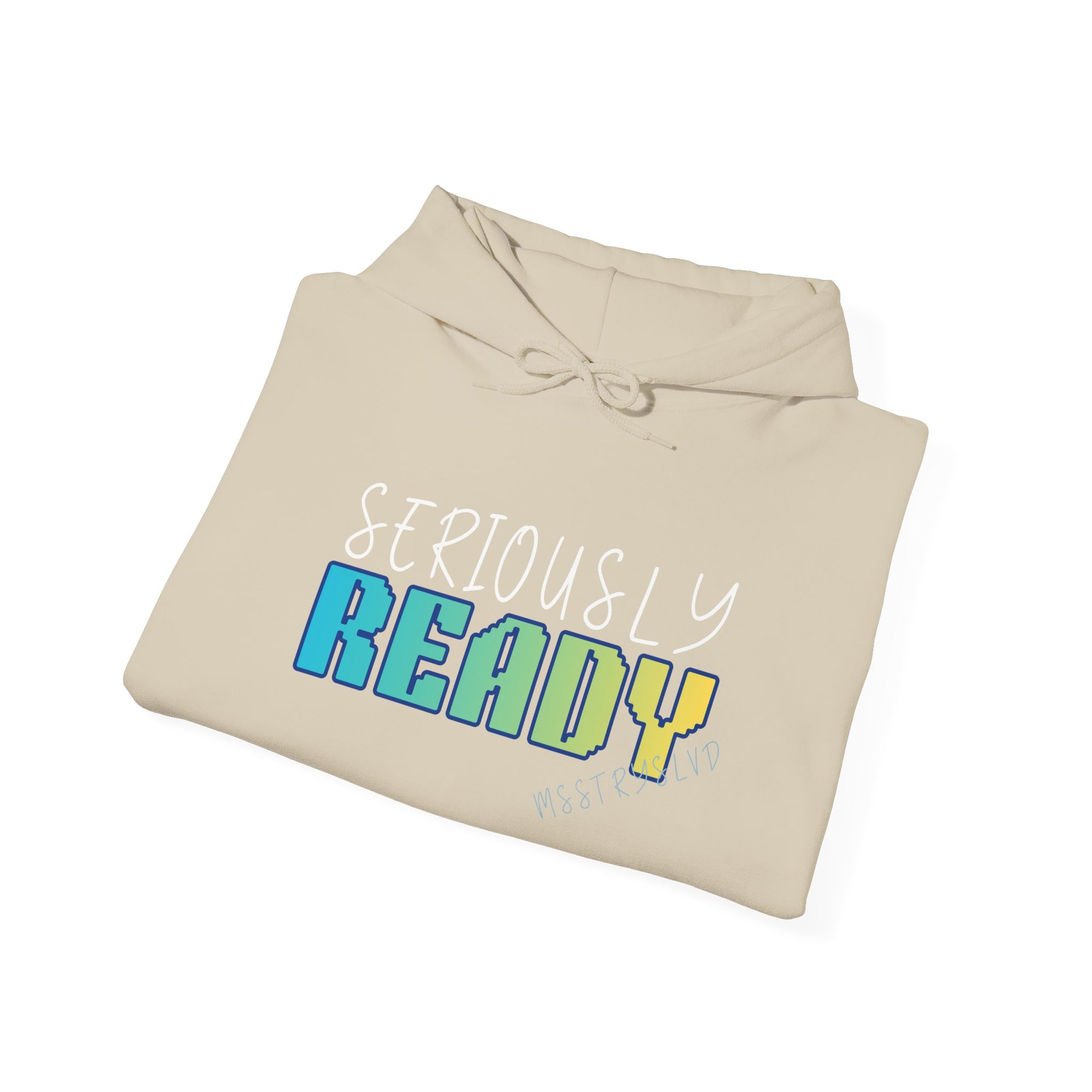 Embroidered Seriously Ready Heavy Blend™ Hooded Sweatshirt Quote Retro Pixel