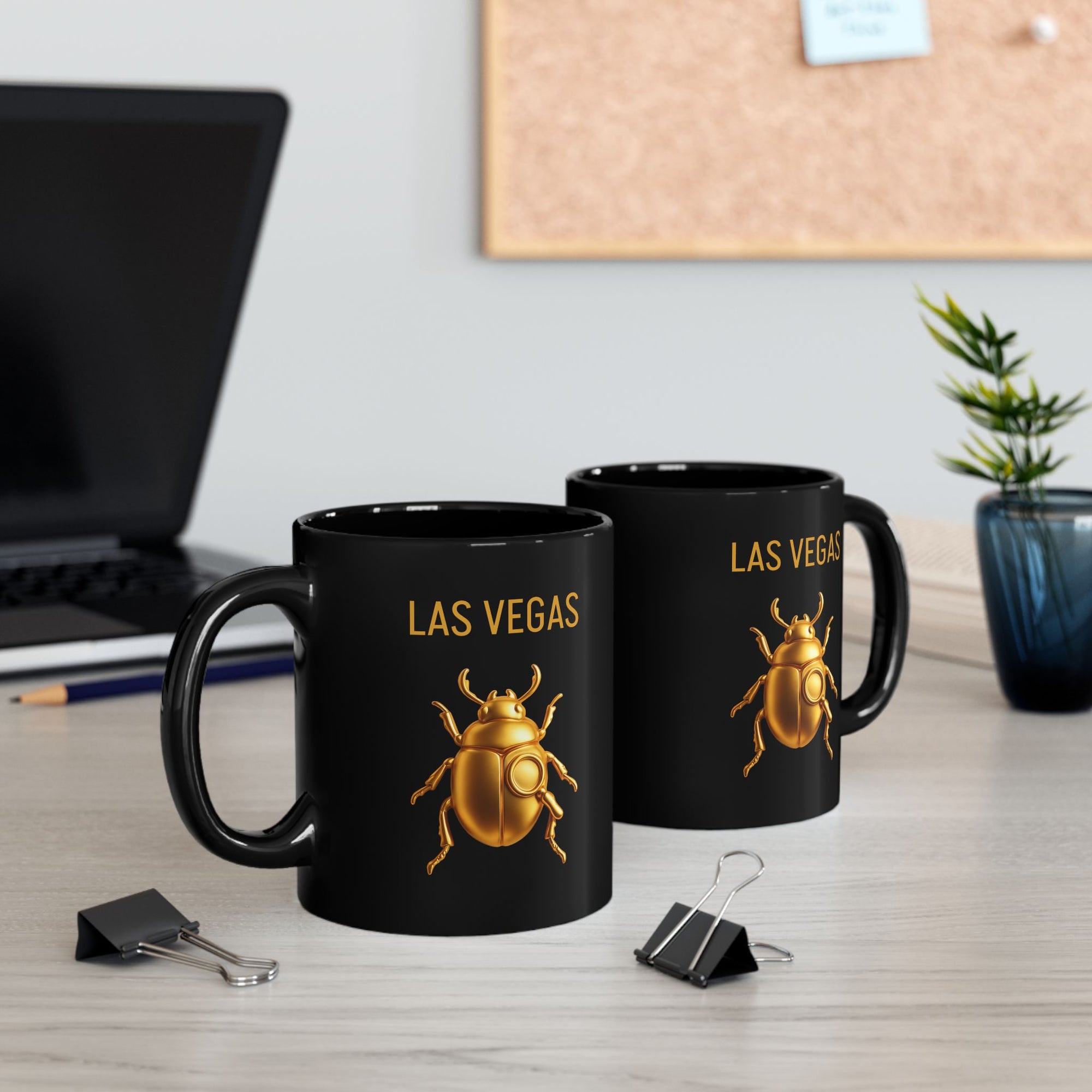 Las Vegas - Golden Beetle Black Mug (11oz, 15oz)