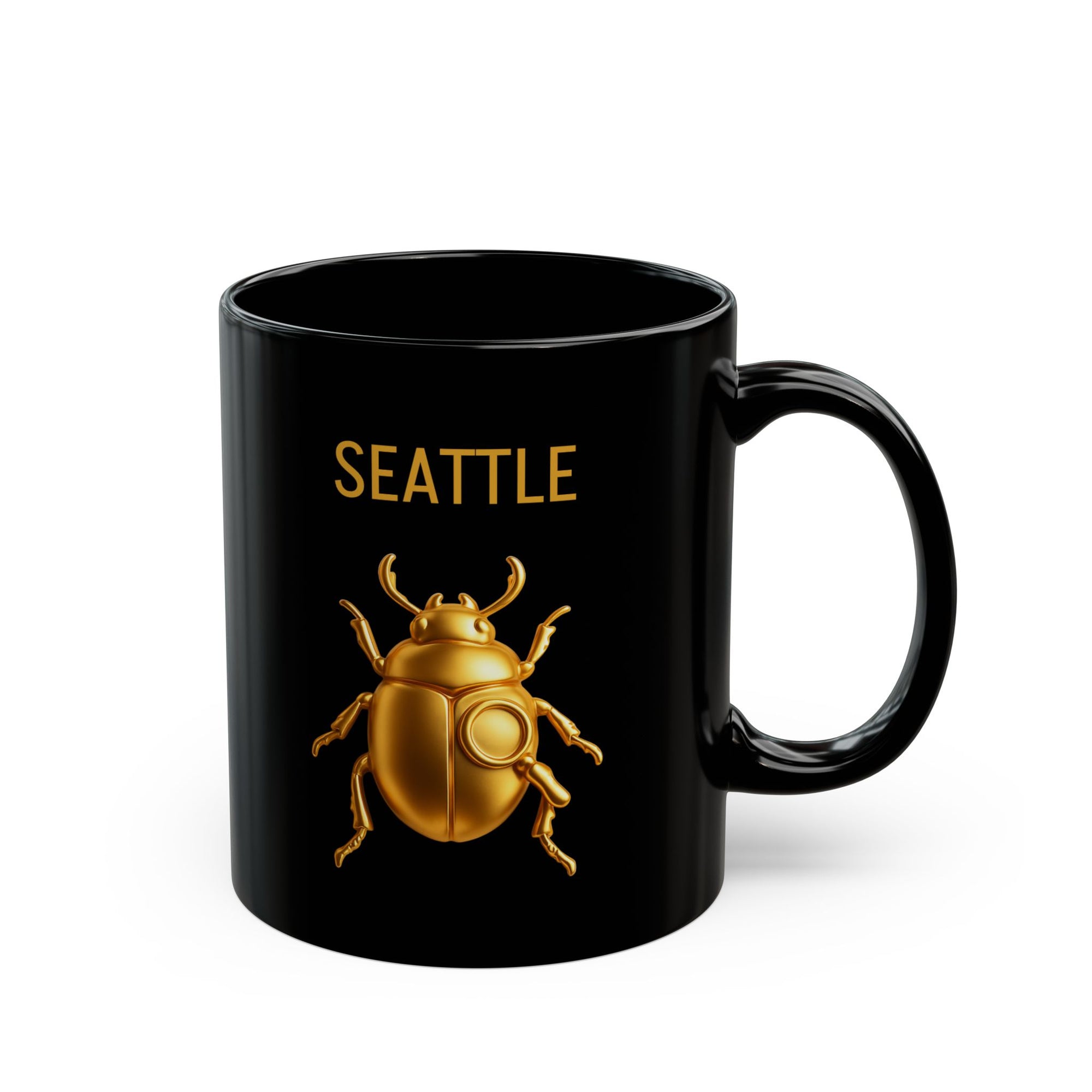 Seattle - Golden Beetle Black Mug (11oz, 15oz)