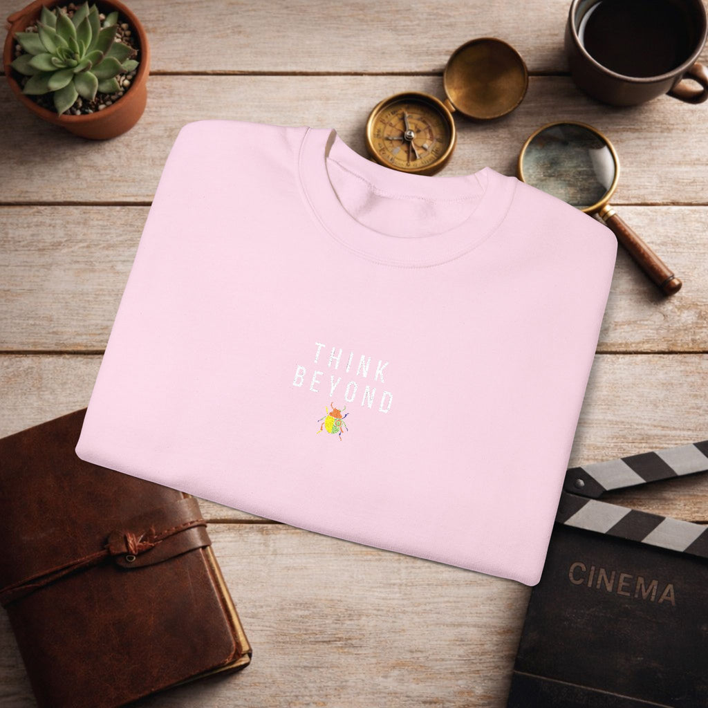 Think Beyond Embroidered Sweatshirt | Minimal Motivational Crewneck, Premium Unisex Embroidery, Thoughtful Streetwear
