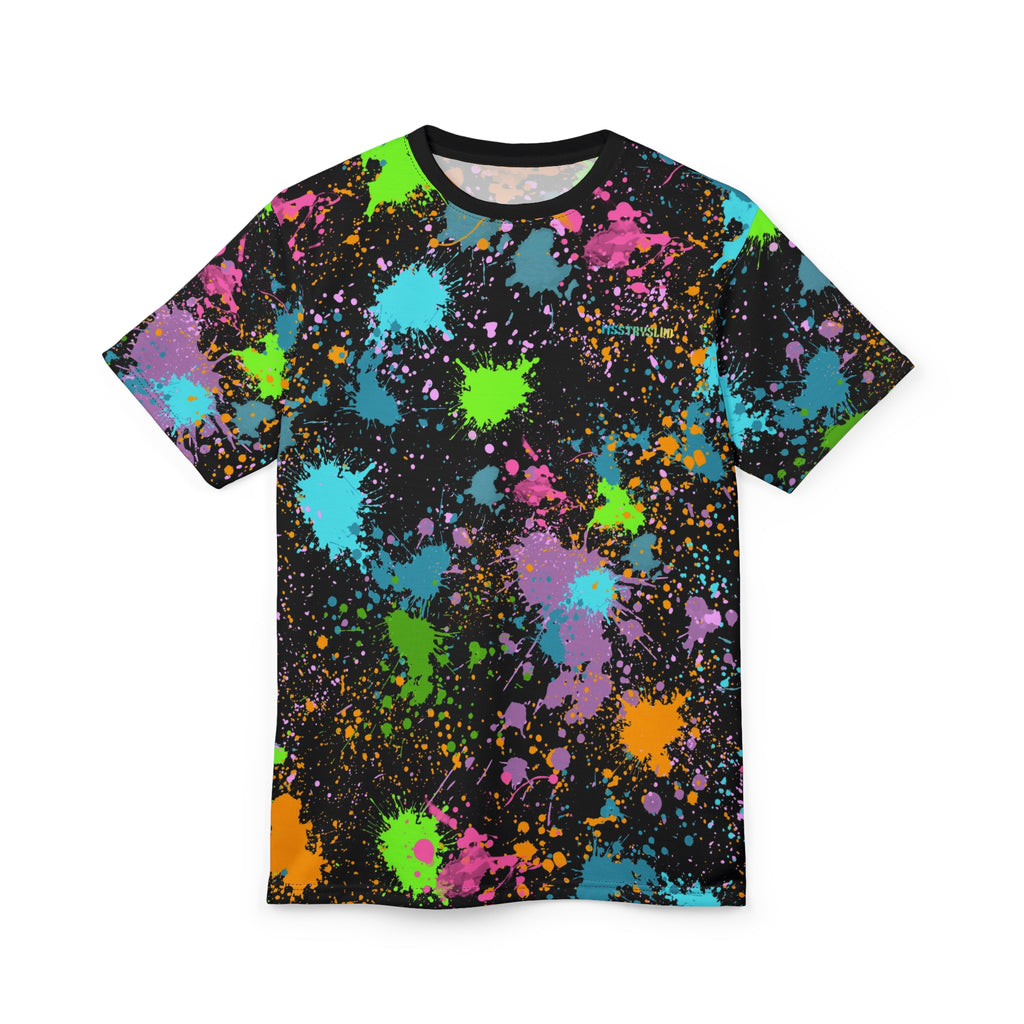 Neon Paint Splatter T-Shirt | Colourful Graphic Tee Festival Rave Streetwear Top