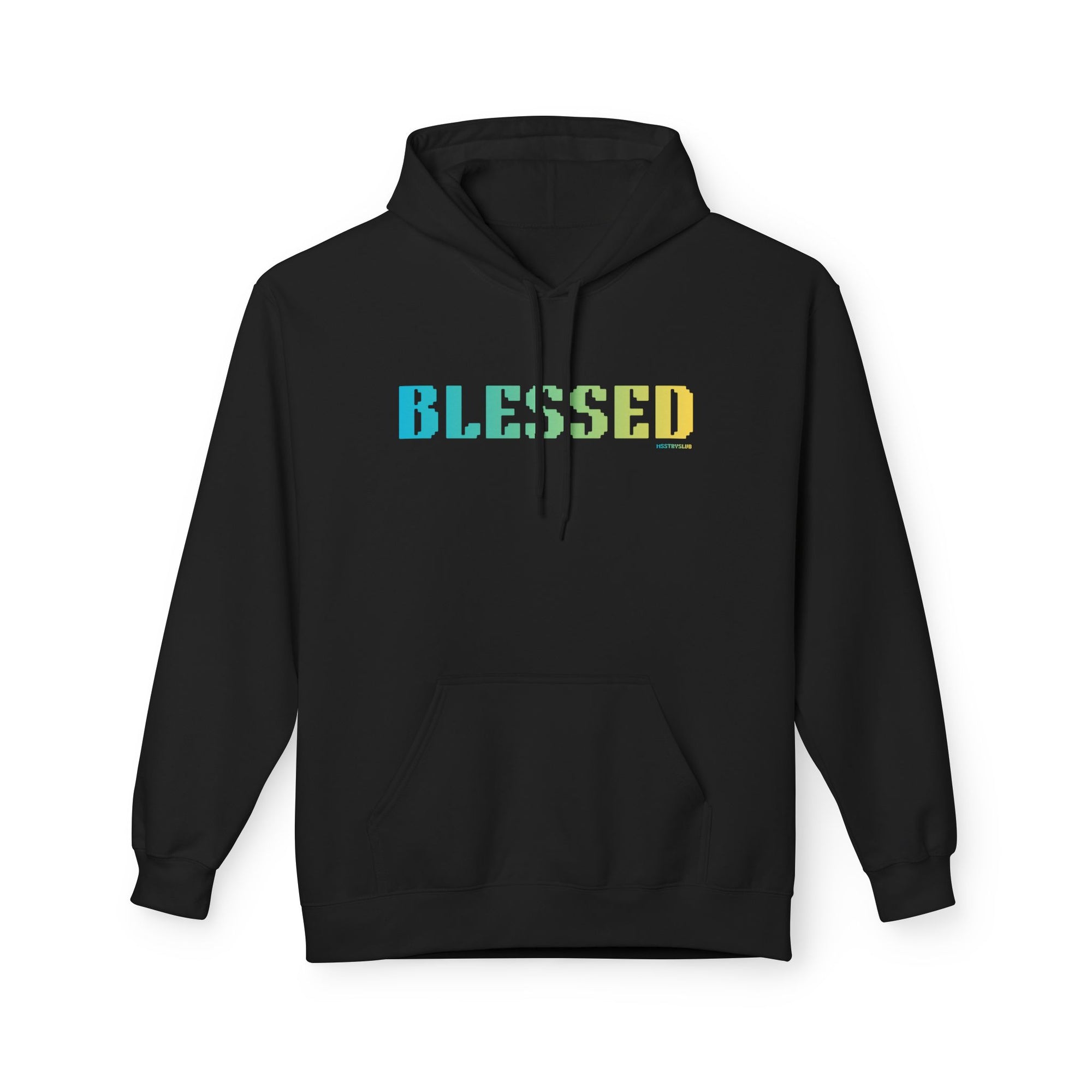 Blessed Big Quote Hoodie | Bold Colorful Print Grateful Retro Graphic Pullover