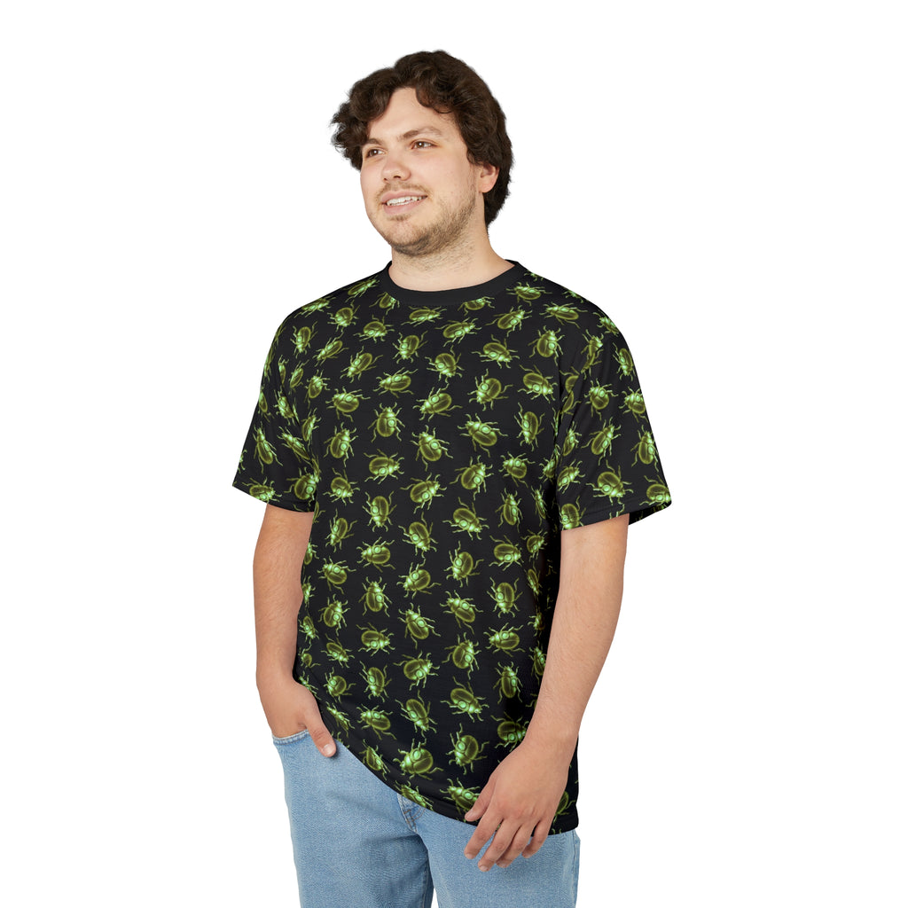 Beetle Neon Green Color Pop All Over Print T Shirt For Men & Women