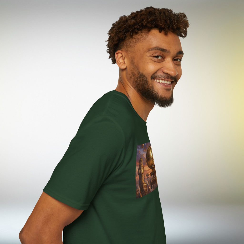 Steampunk Airship T-Shirt | Fantasy Vintage Flying Machine Graphic Tee Retro