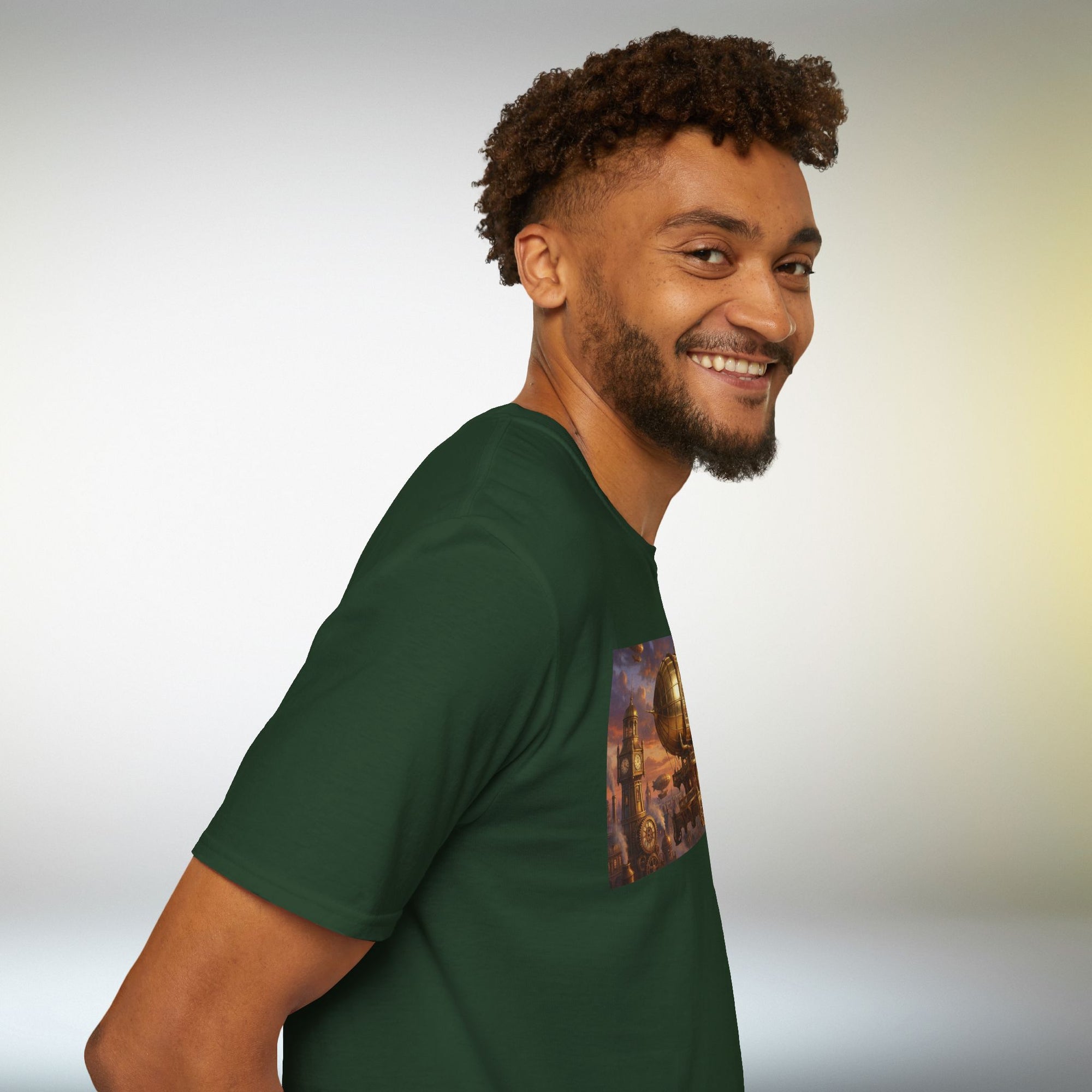 Steampunk Airship T-Shirt | Fantasy Vintage Flying Machine Graphic Tee Retro