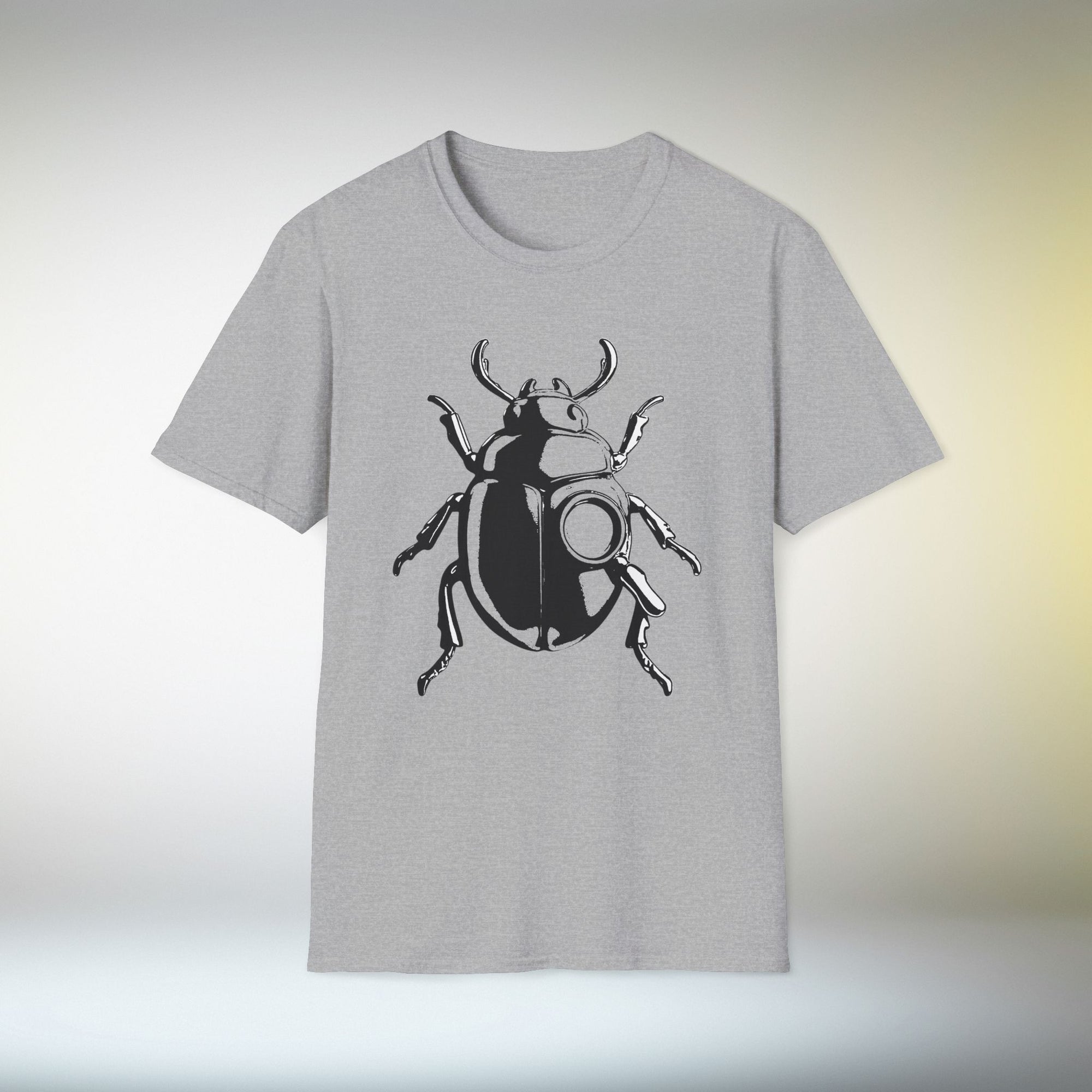 Beetle Graphic T-Shirt – Minimalist Insect Shirt, Nature-Inspired Unisex Tee, Entomology Gift, Aesthetic Bug Design, Unisex Softstyle T-Shirt