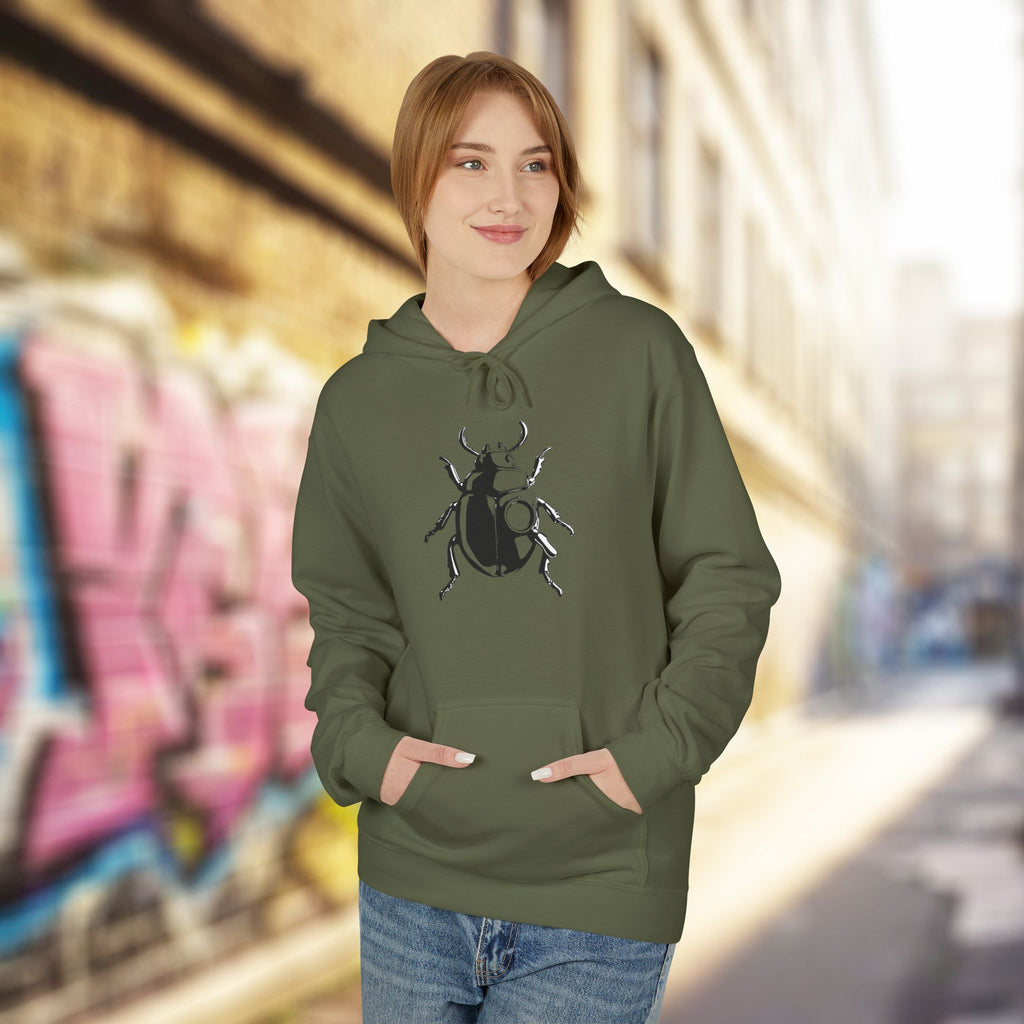 Beetle Graphic Hoodie Minimalist Insect Nature-Inspired Elegant Hoodie