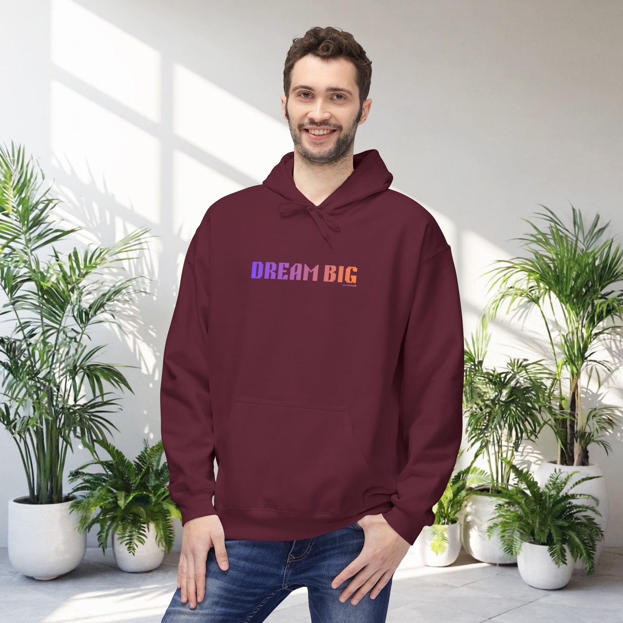 Dream Big Quote Hoodie | Bold Colorful Print Retro Graphic Pullover