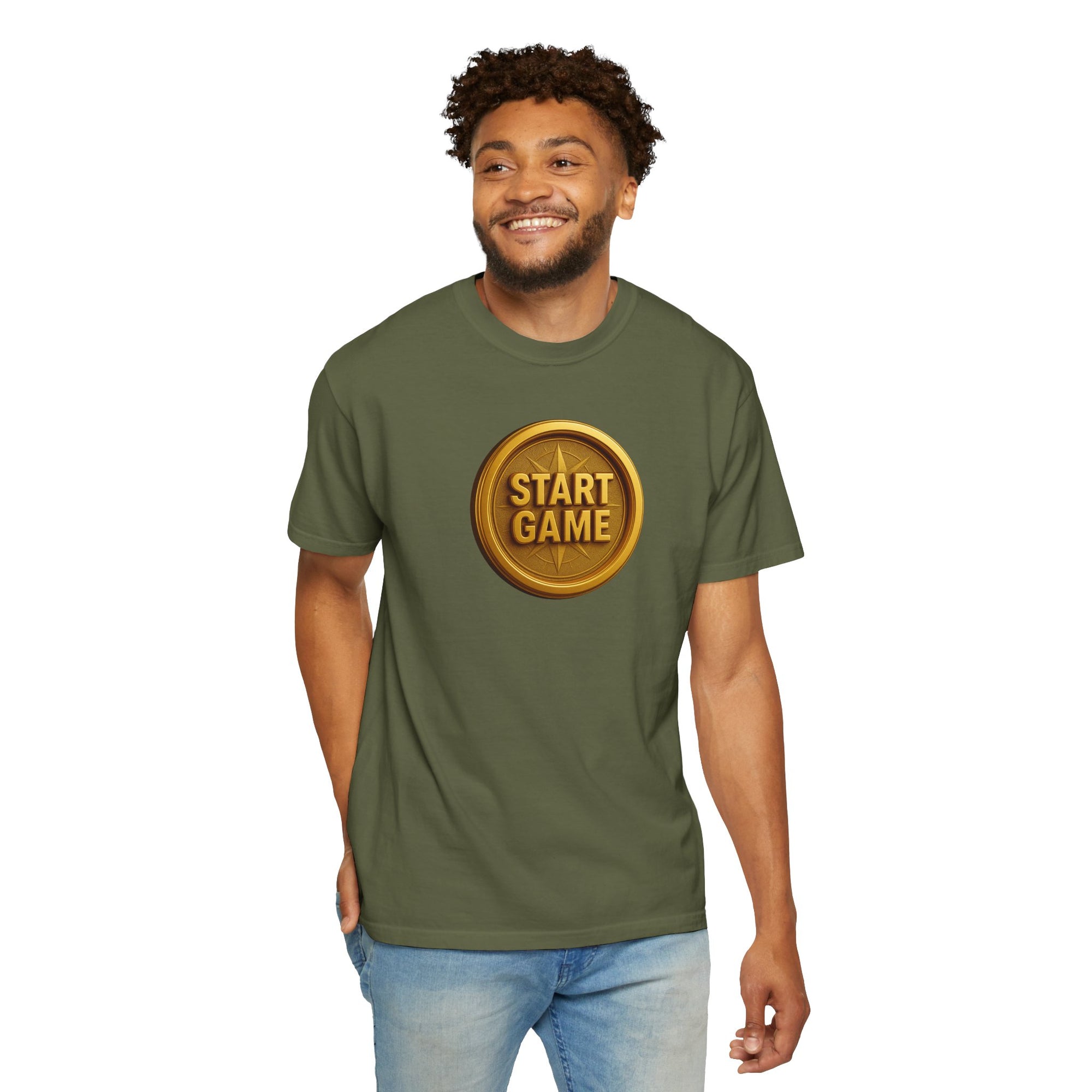 Start Game T-Shirt – MSSTRYSLVD® Gold Coin Graphic Tee | Streetwear for Dream-Chasers & Gamers