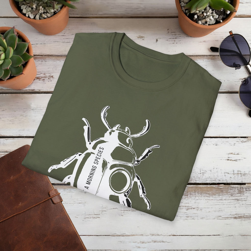 Not a Morning Species T Shirt | Funny Beetle Graphic Tee | Sarcastic Insect Shirt | Minimal Streetwear T-Shirt | Unisex Tee