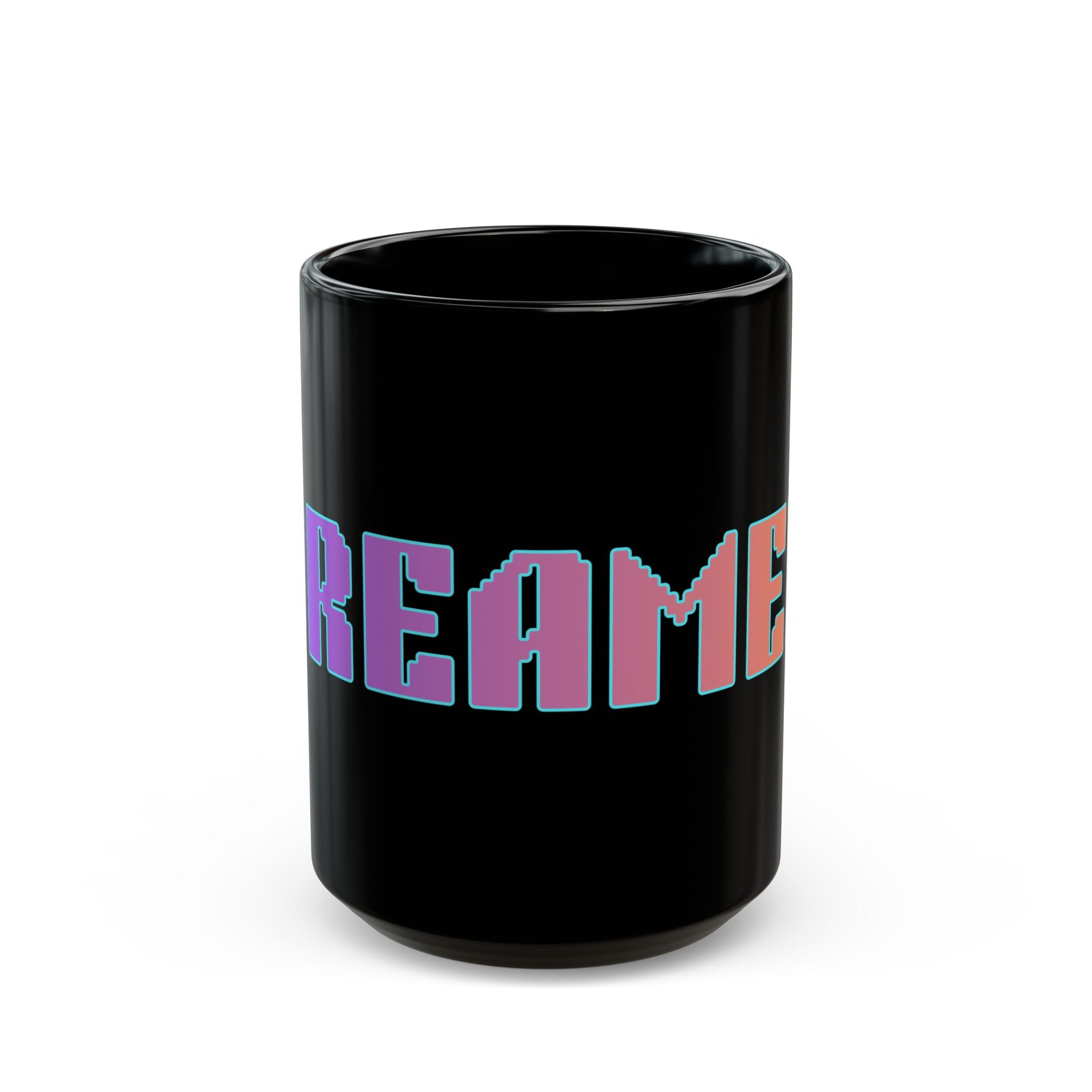 Dreamer Black Mug Color Gradient Funny Coffee Cup Gift Work Office Friends