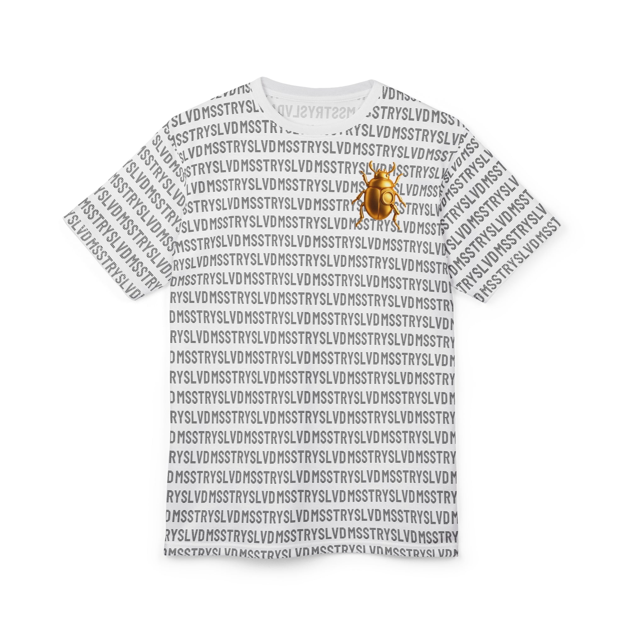 "MSSTRYSLVD GOLDEN BEETLE" Full Graphic Pattern T Shirt, Streetwear Unisex Tee