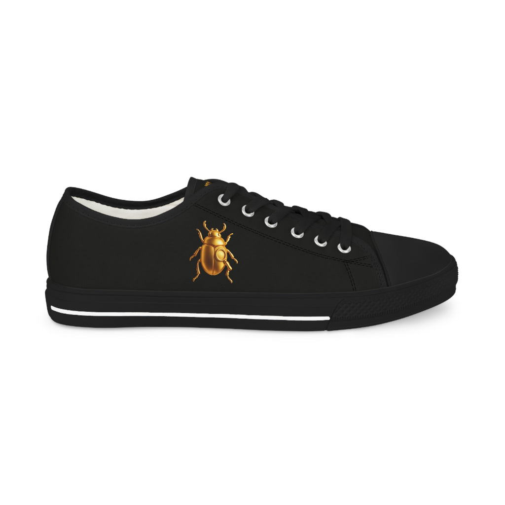 “DARKWALKER V1” Unisex Low Top Sneakers – Black & Gold Beetle Streetwear Edition, Men & Women
