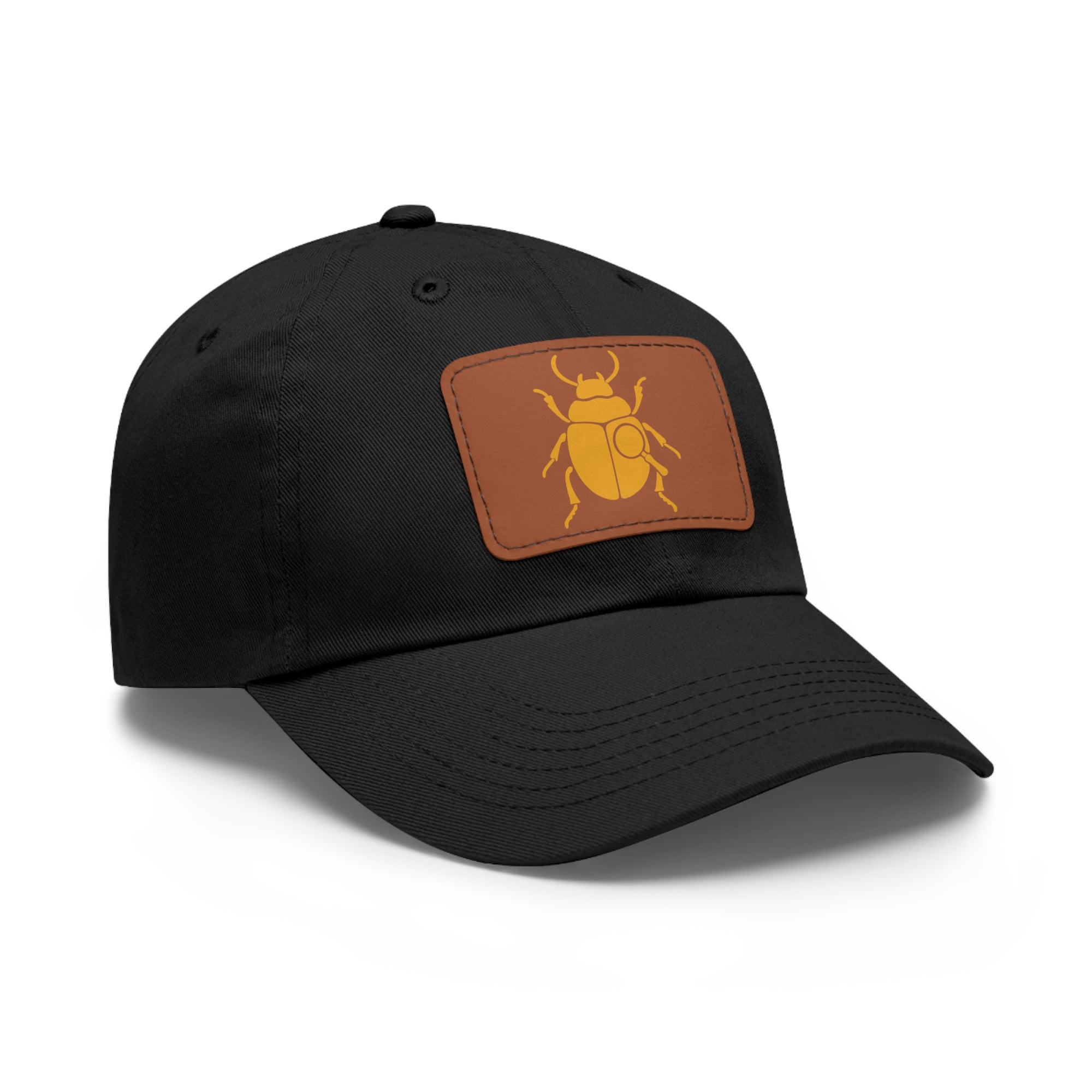 Golden Beetle - Dad Hat with Leather Patch (Rectangle)