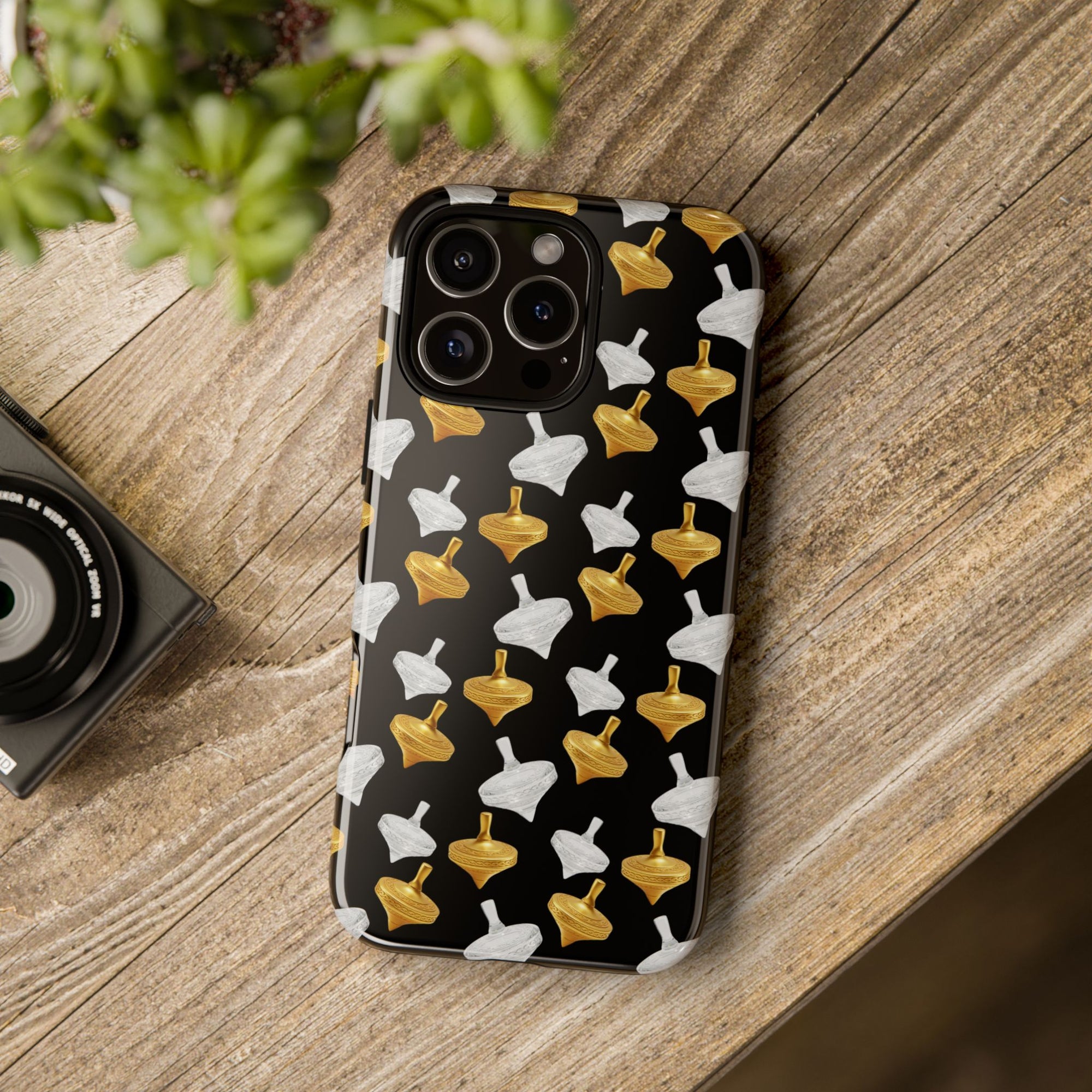 Golden Spin Pattern Tough Phone Cases – Minimalist Art Design | Protective iPhone, Samsung & Pixel Cover