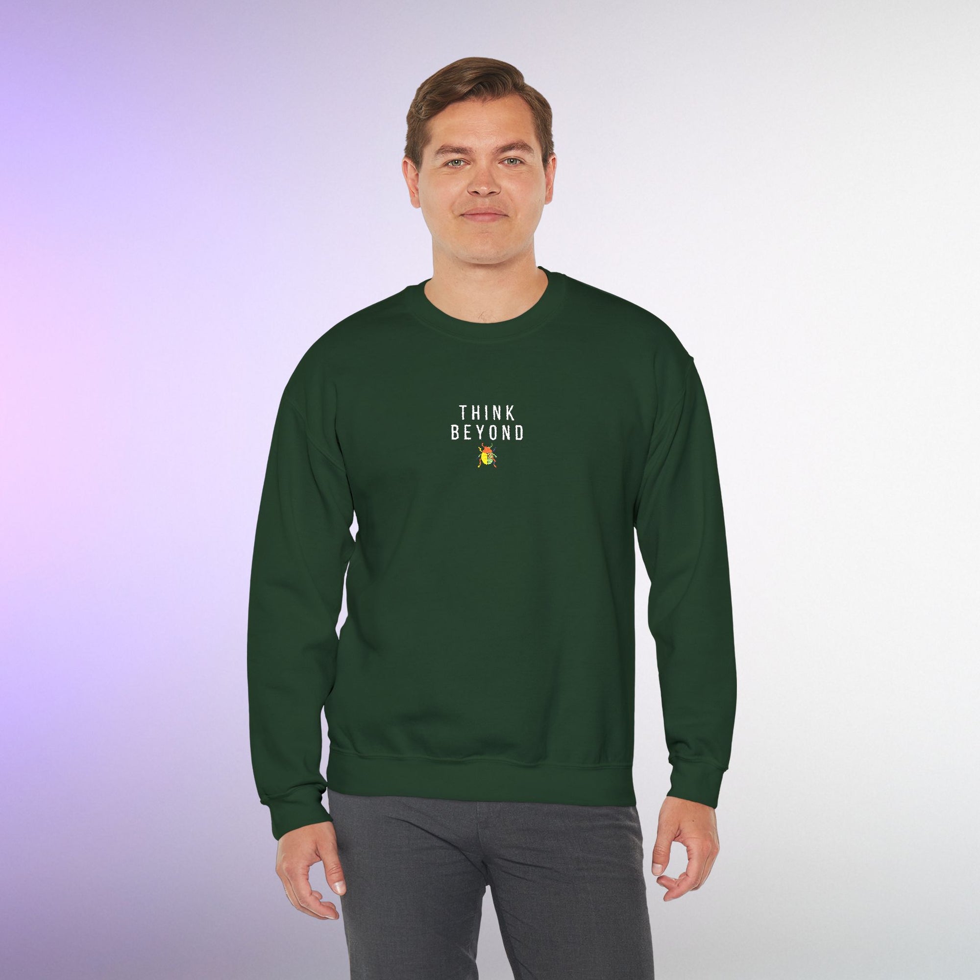 Think Beyond Embroidered Sweatshirt | Minimal Motivational Crewneck, Premium Unisex Embroidery, Thoughtful Streetwear