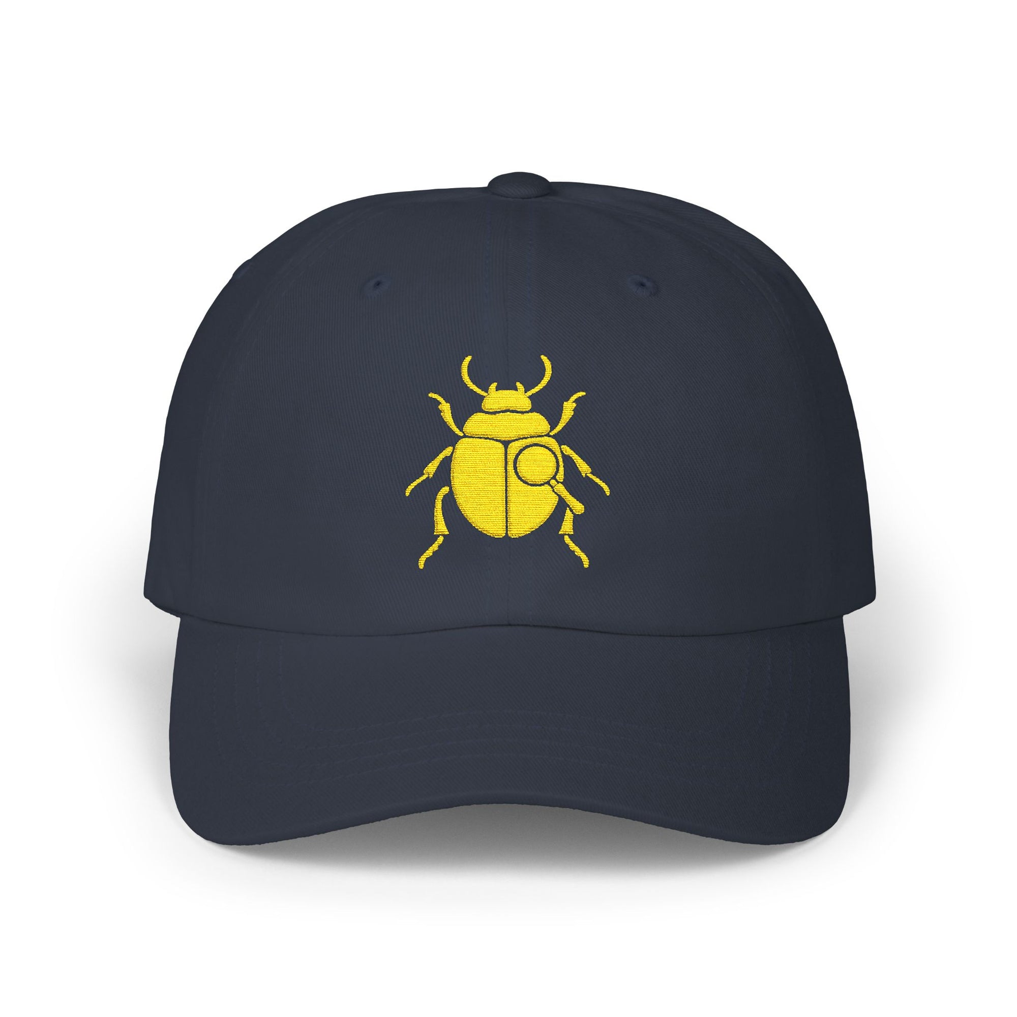 Classic Unisex Dad Cap with Gold Beetle Embroidery – Retro Bug Design, Cool Streetwear Golden Insect Aesthetic Cap