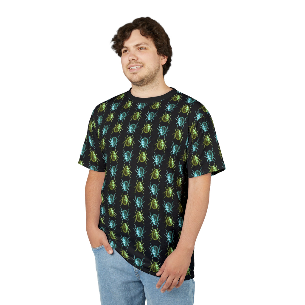 Beetle Neon Aqua Blue Green Color Pop, All Over Print T Shirt For Men & Women