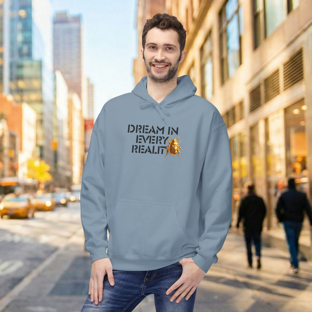 Dream In Every Reality Hoodie - Code Breaker Bold Text Futuristic Typography Top