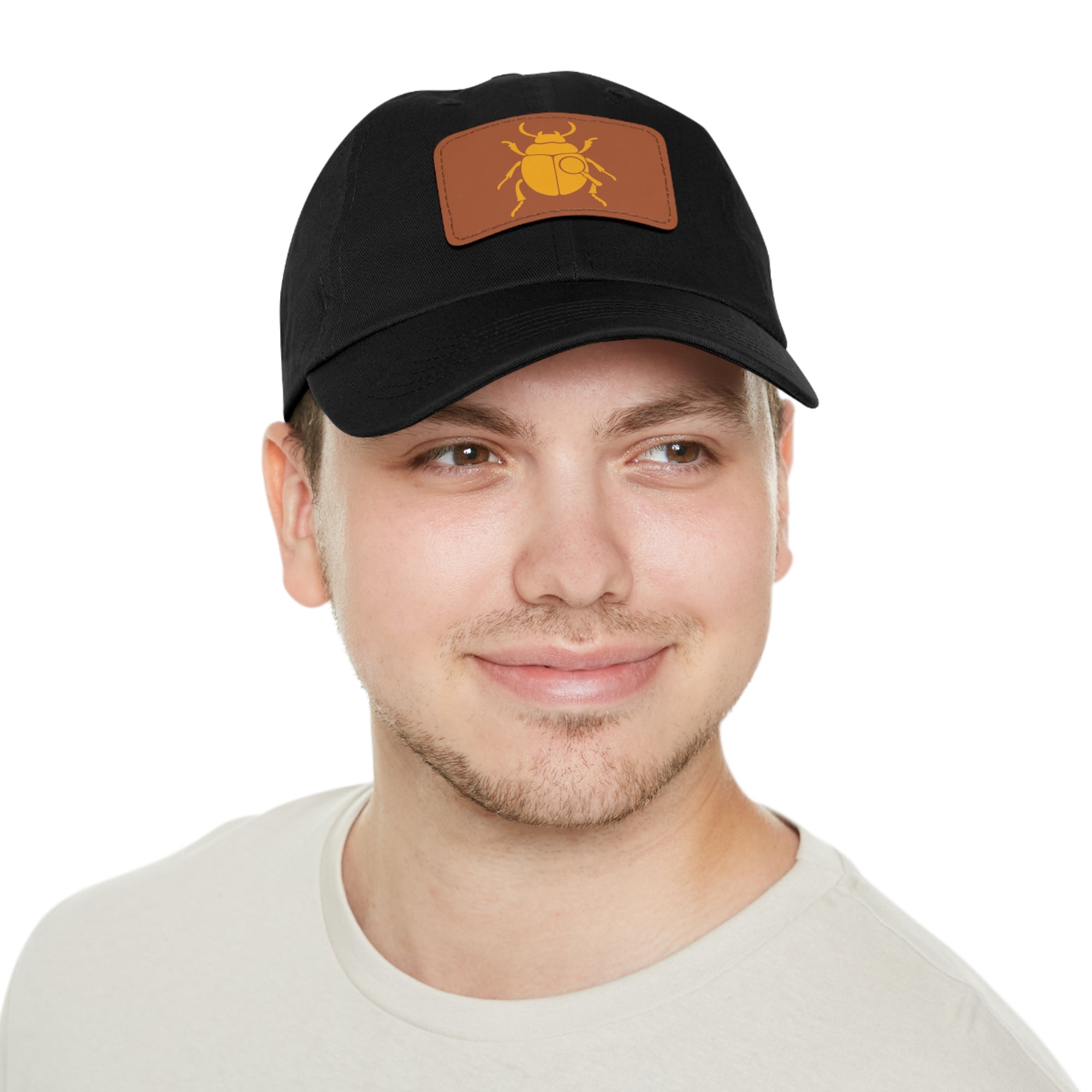 Golden Beetle - Dad Hat with Leather Patch (Rectangle)
