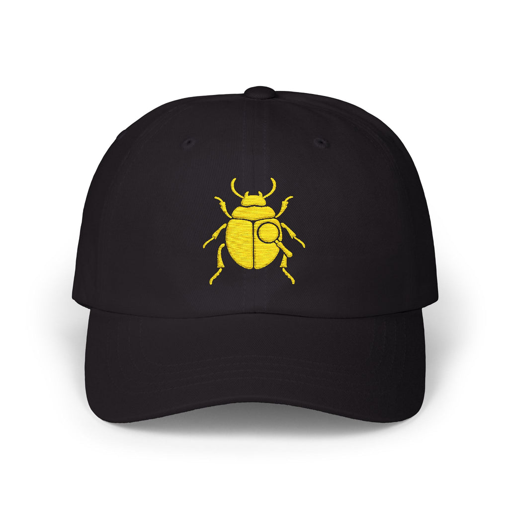 Classic Unisex Dad Cap with Gold Beetle Embroidery – Retro Bug Design, Cool Streetwear Golden Insect Aesthetic Cap