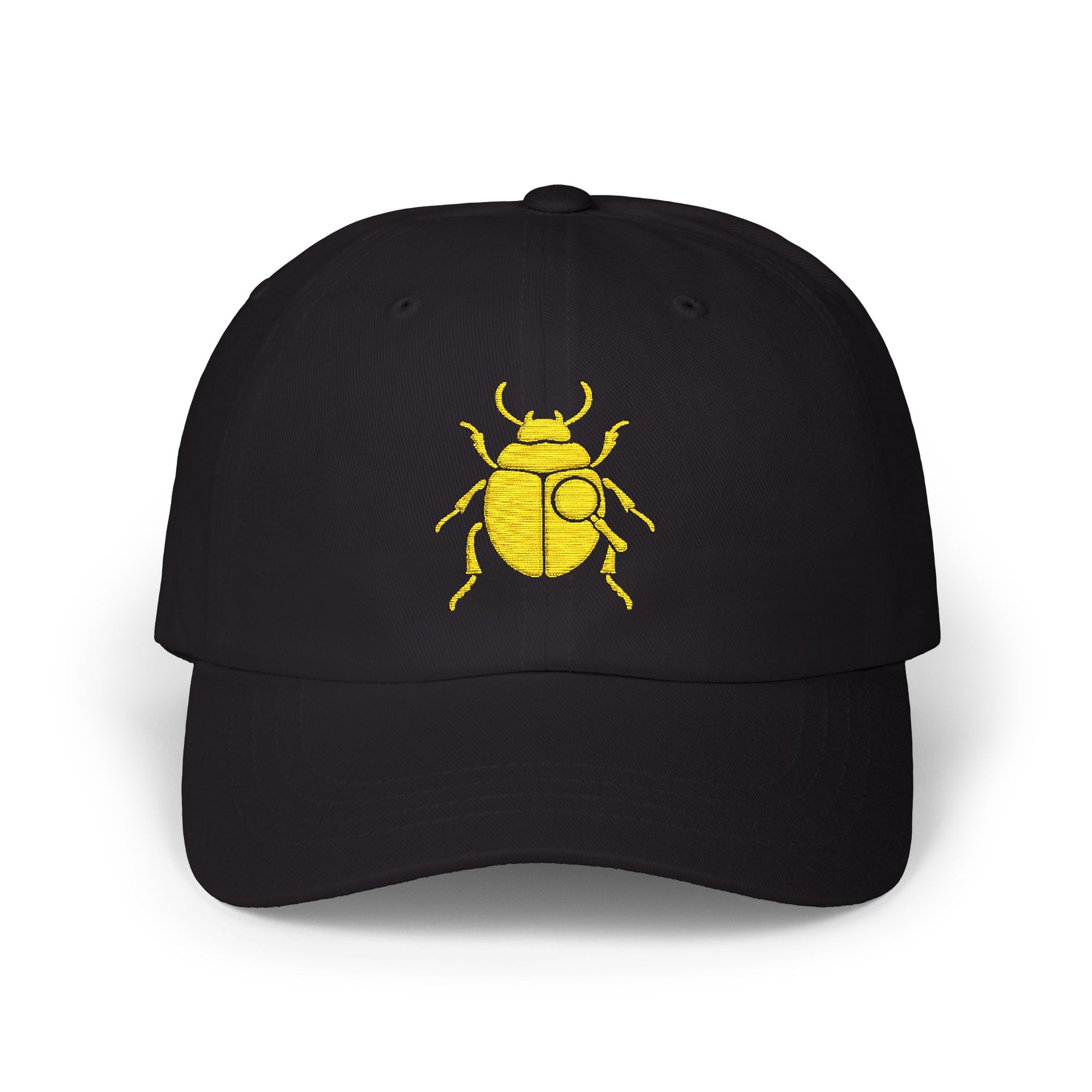 Classic Unisex Dad Cap with Gold Beetle Embroidery – Retro Bug Design, Cool Streetwear Golden Insect Aesthetic Cap